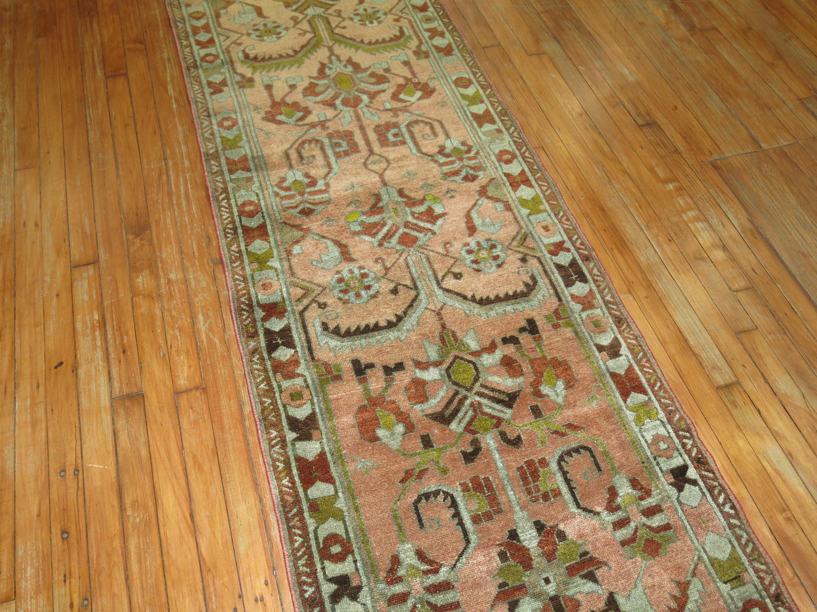 Hand-Knotted Antique Persian Runner For Sale