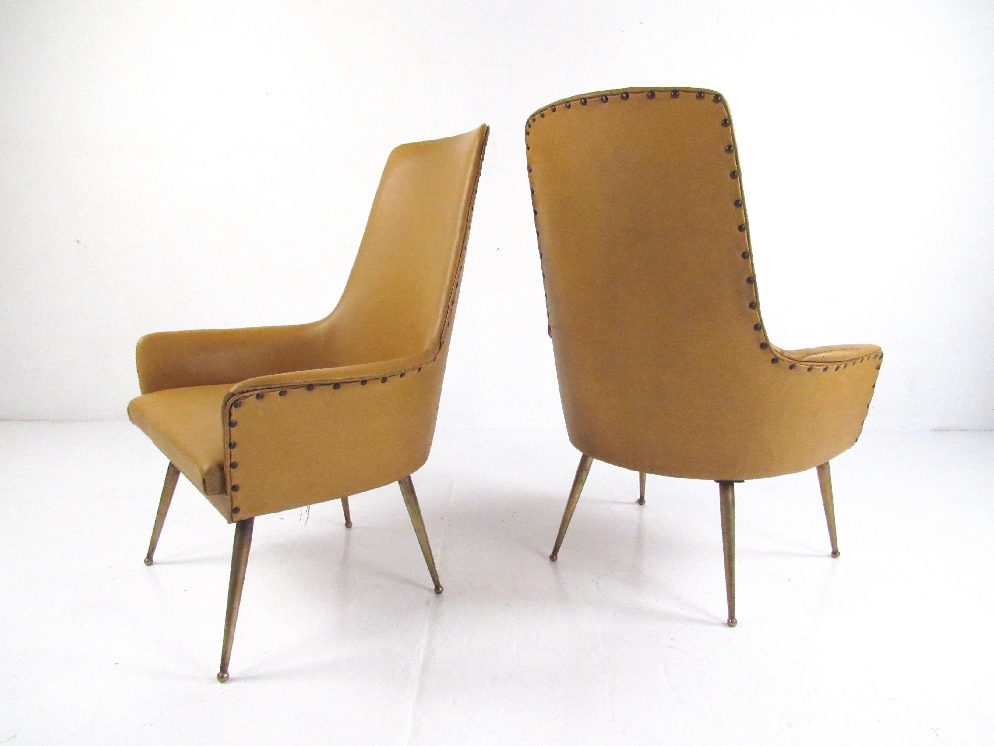 Pair of Italian Modern Side Chairs, circa 1950s In Good Condition In Brooklyn, NY