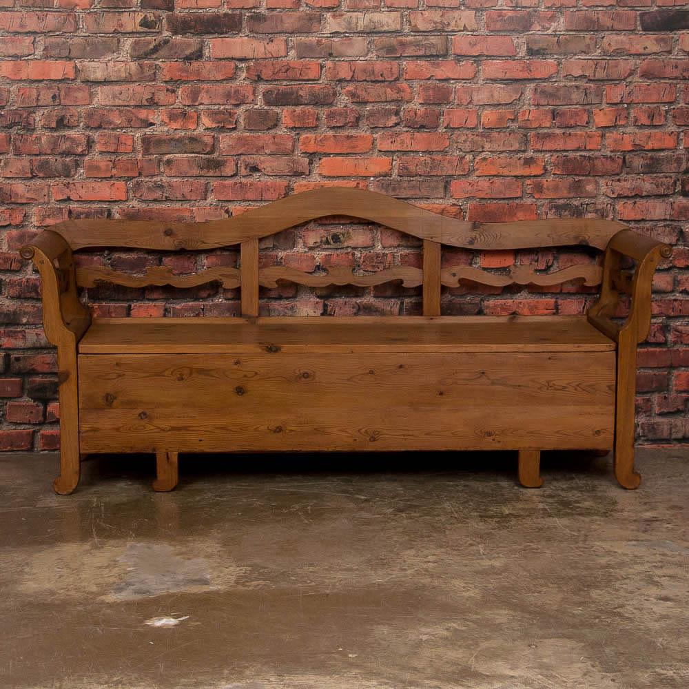 pine bench with storage