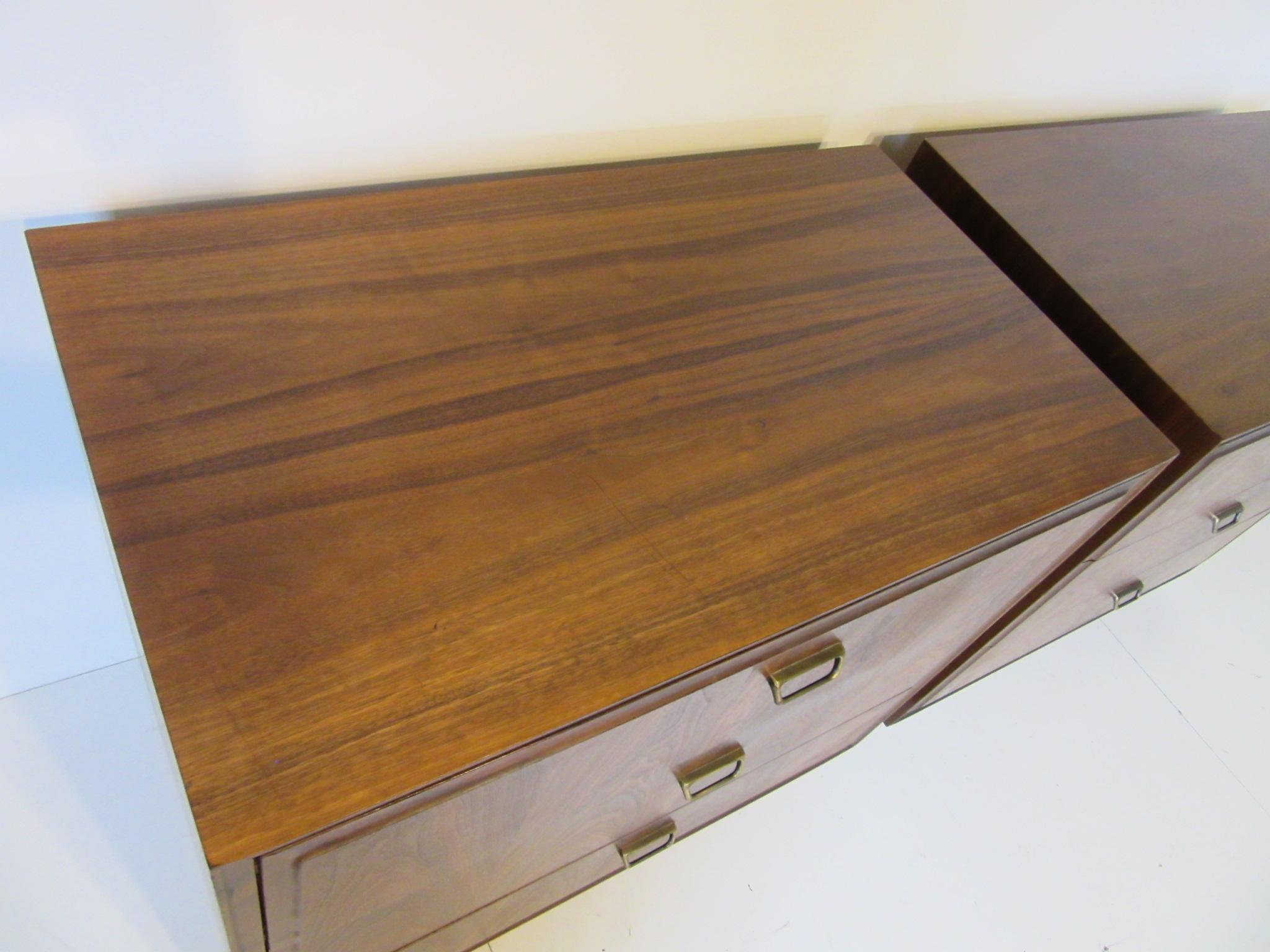 American Midcentury Walnut Chests by Founders