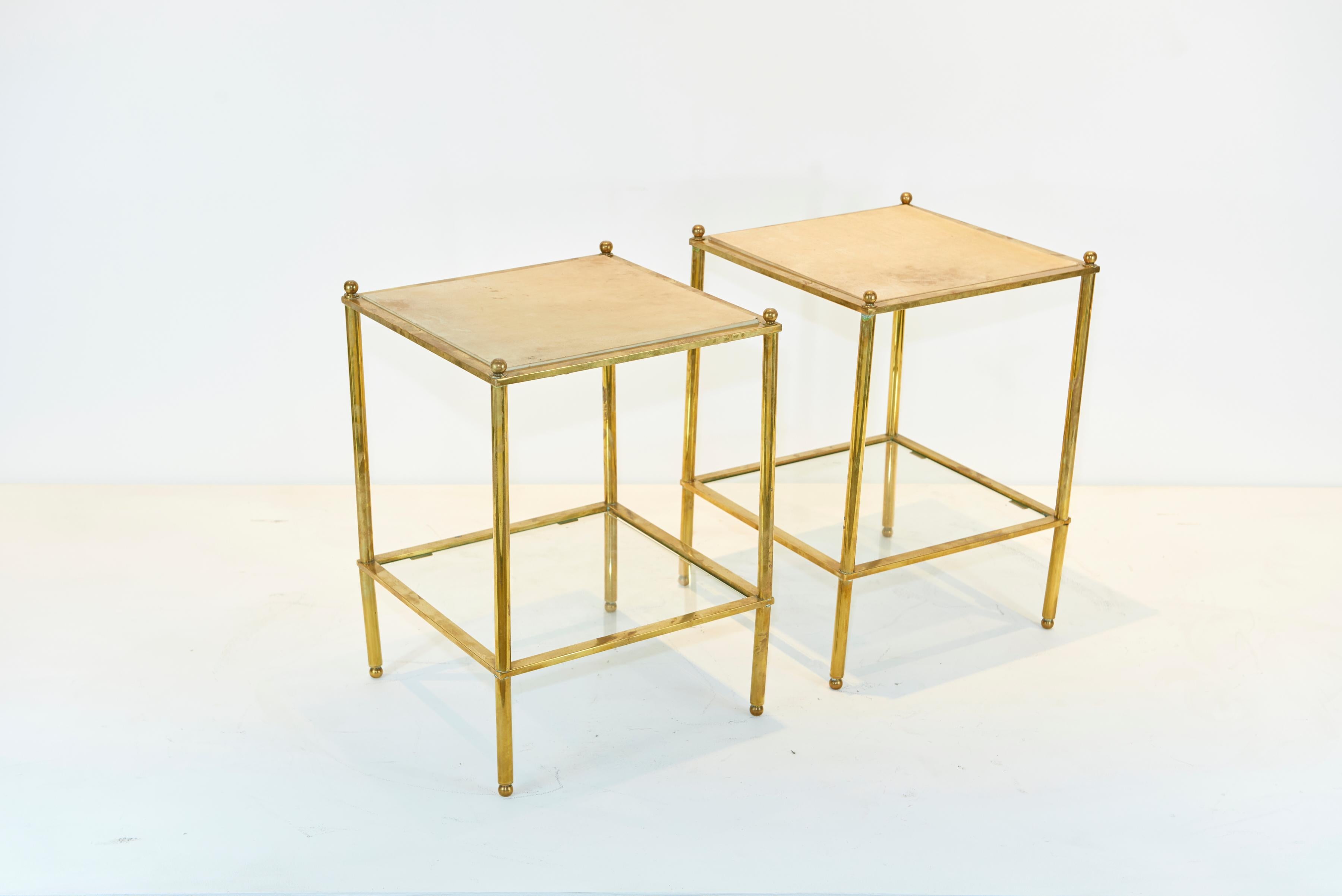 20th Century Maison Jansen Parchment Top Tables For Sale