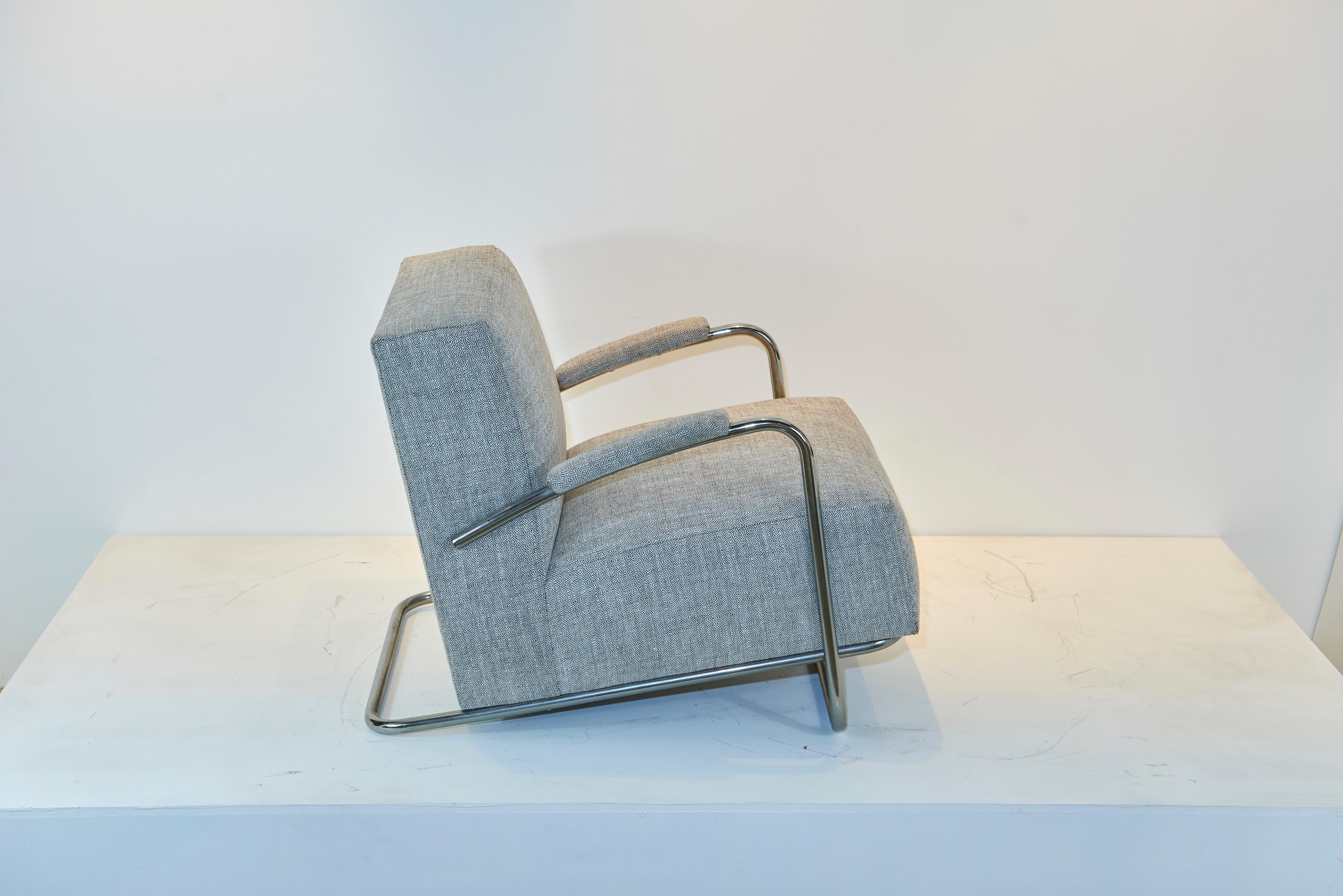 20th Century Louis Sognot Chrome Lounge Chairs For Sale