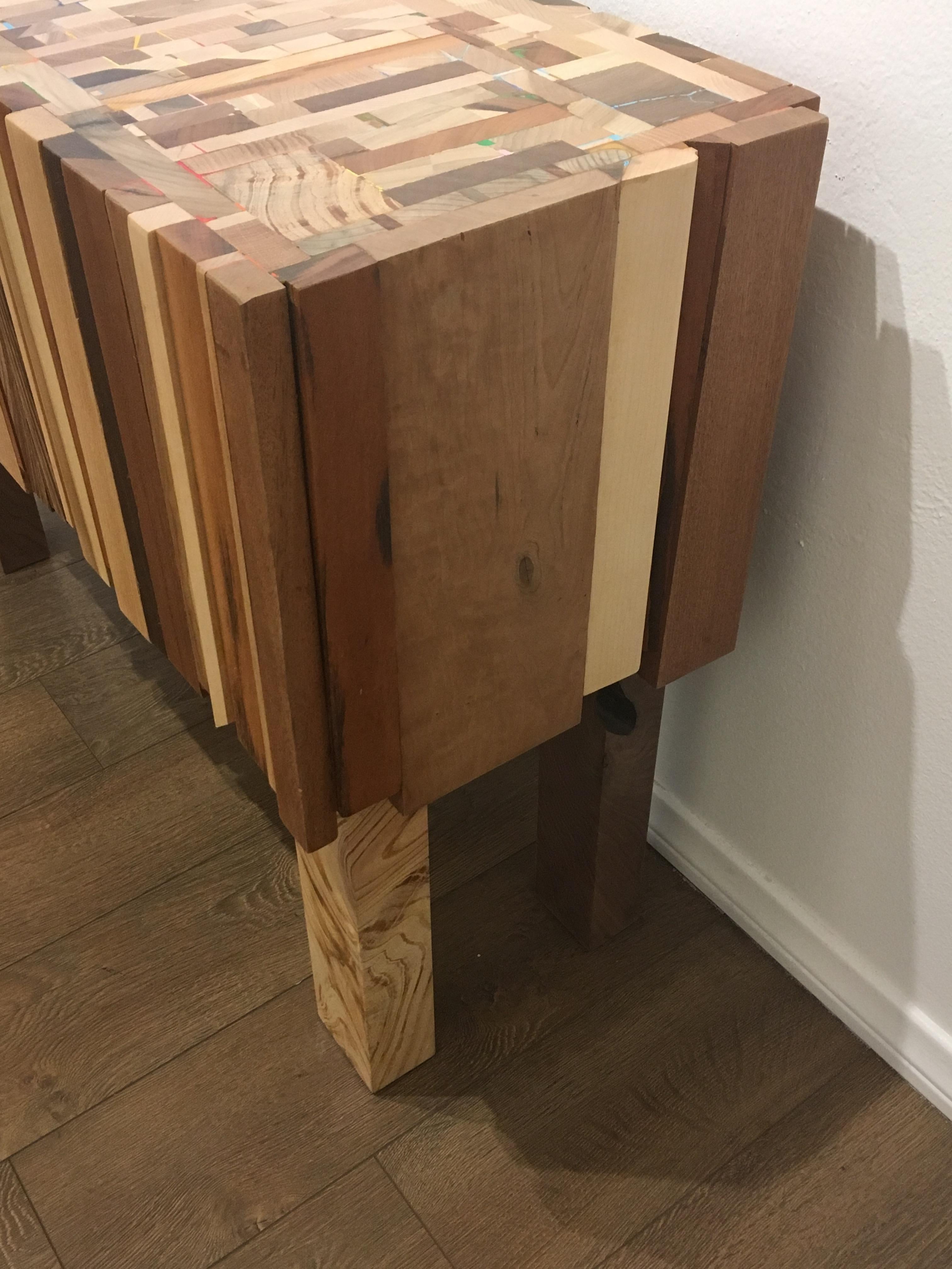 wood and acrylic table