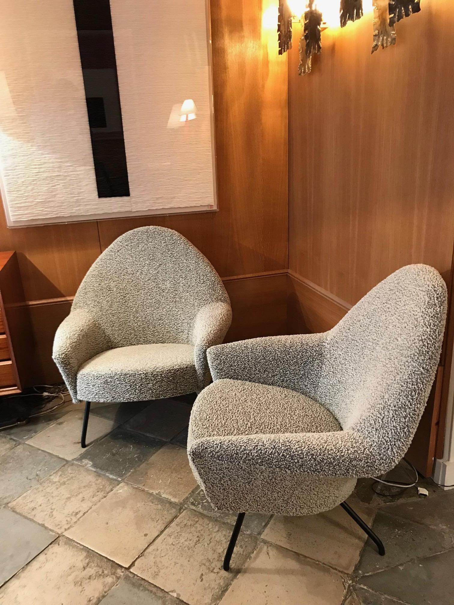 Lacquered Armchairs Model 770 by Joseph-André Motte