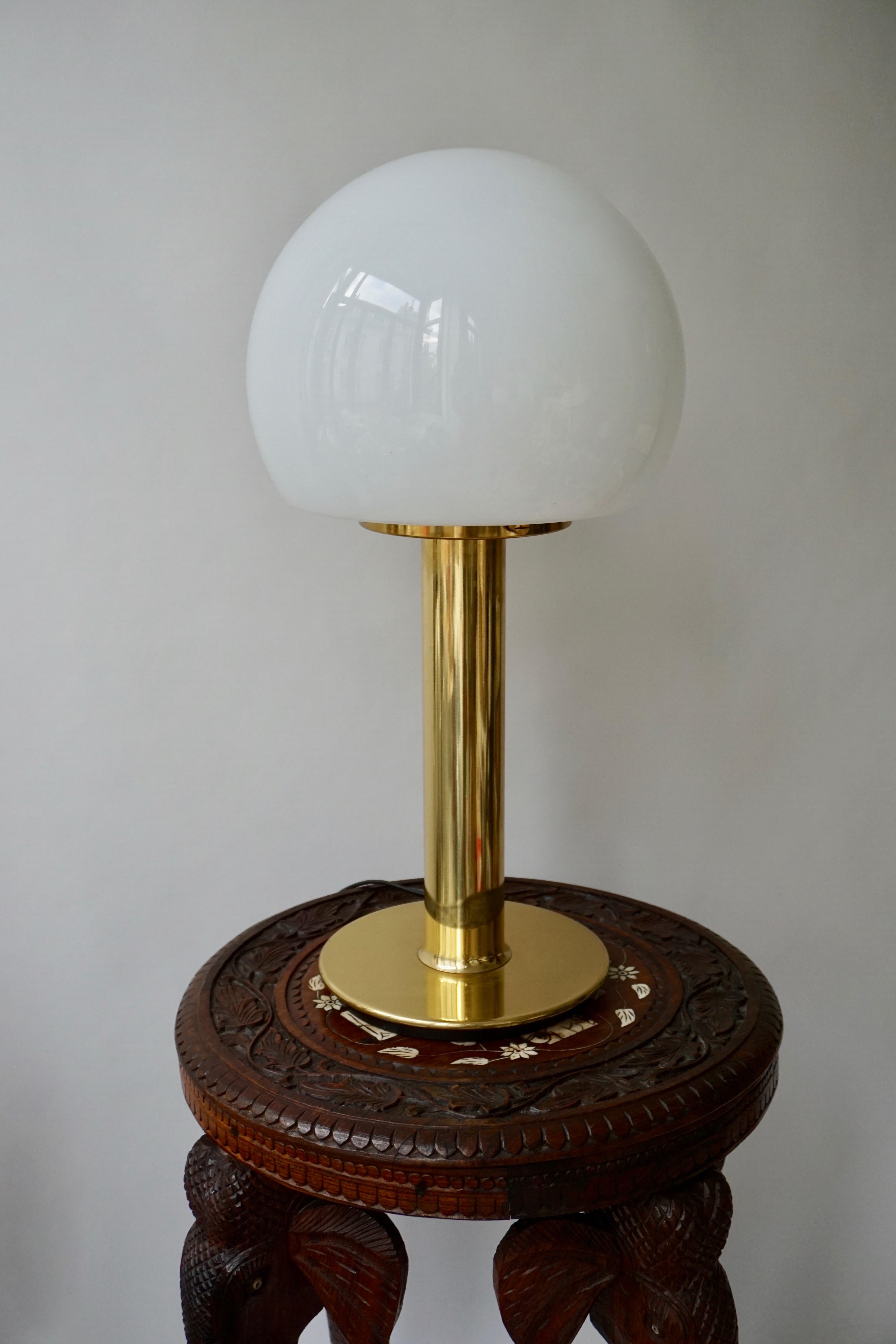 Italian Table Lamp in Brass and Murano Glass
