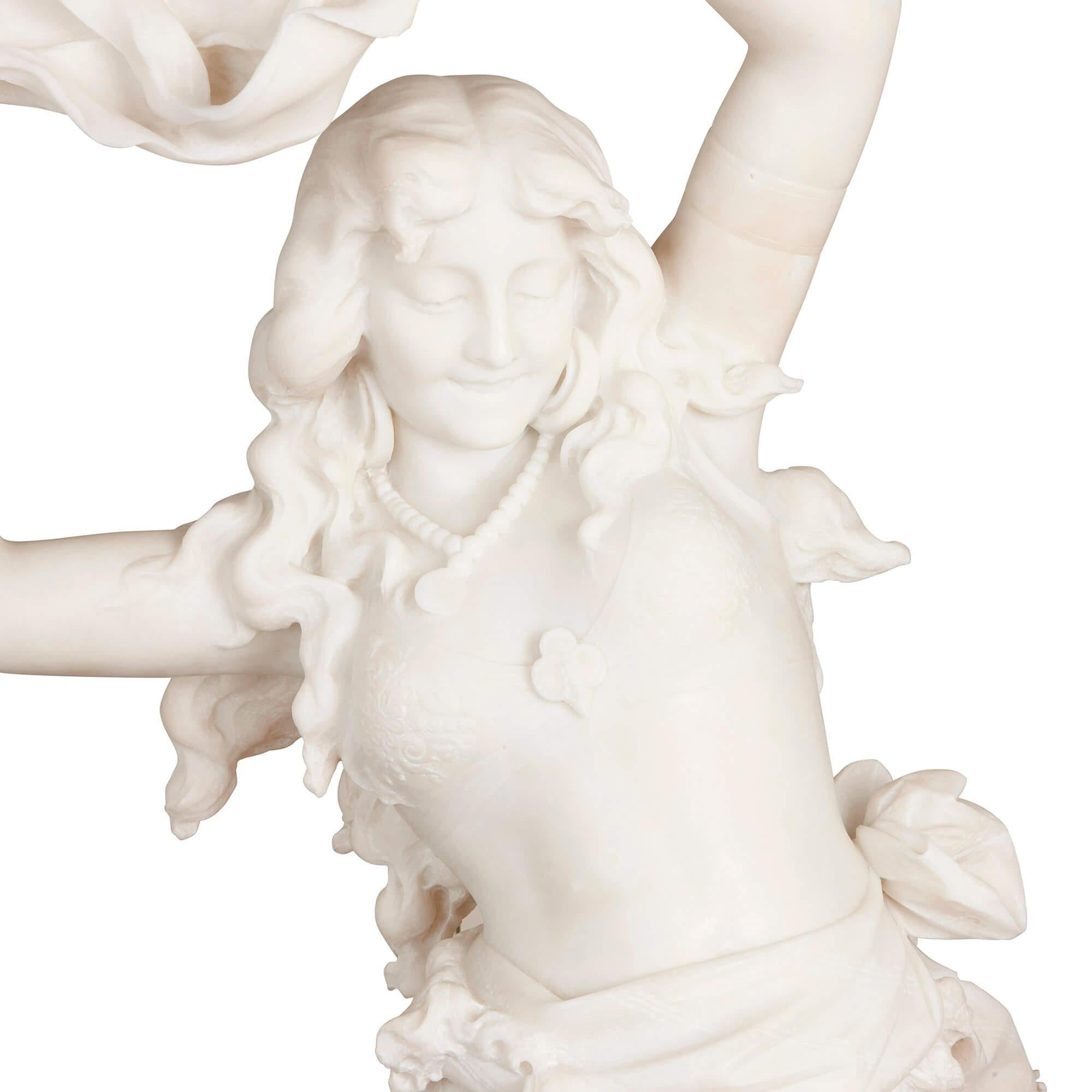 Romantic Marble Sculpture by Vichi, 'Exotic Dancer', for 1914, French Salon For Sale