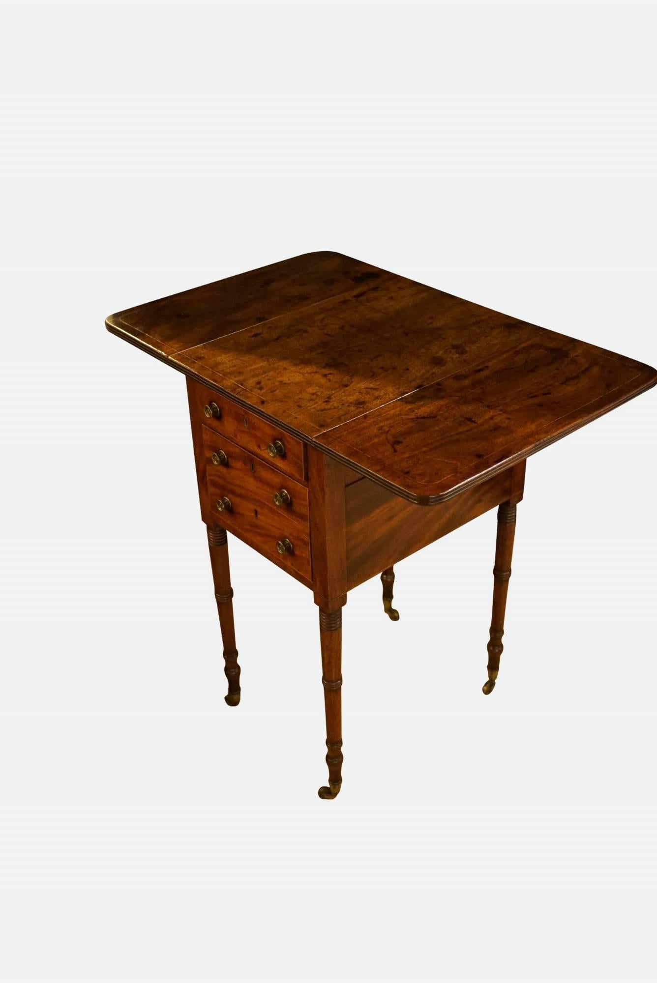 19th Century Regency Mahogany Pembroke Work Table