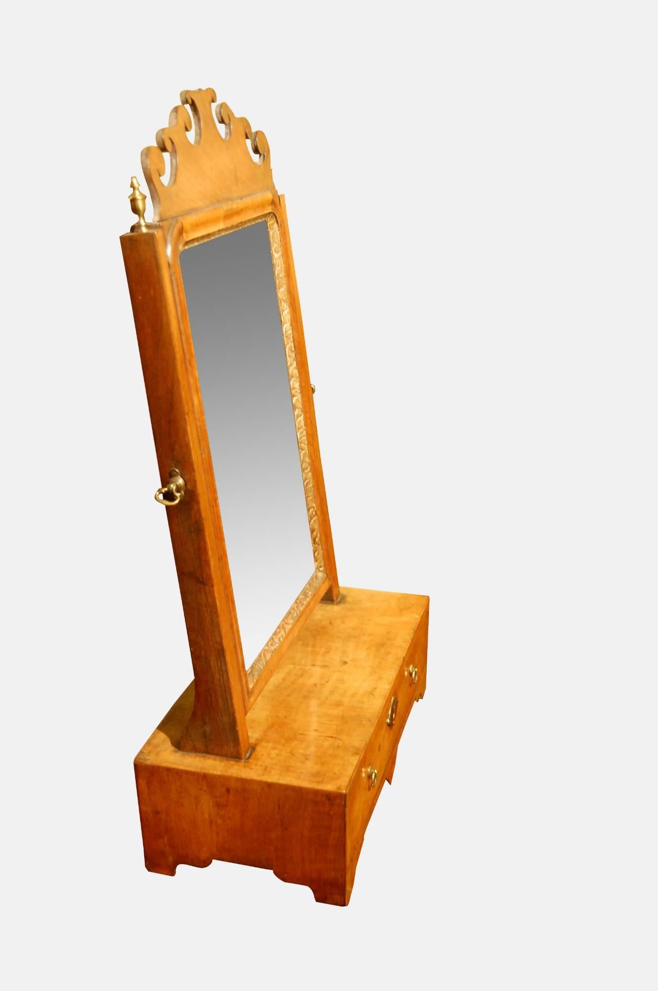 18th Century Box Base Mirror For Sale