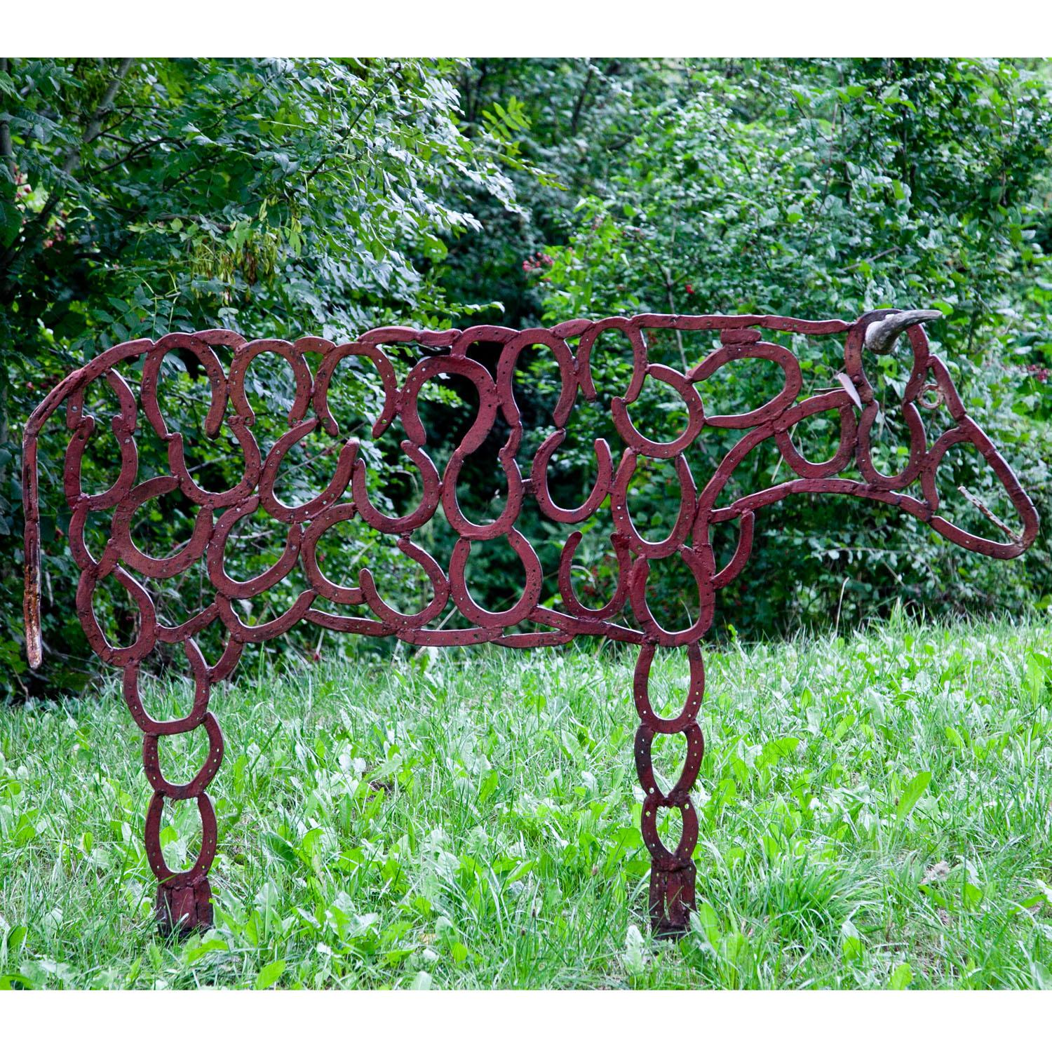 German Iron Sculpture of a Cow, 20th Century