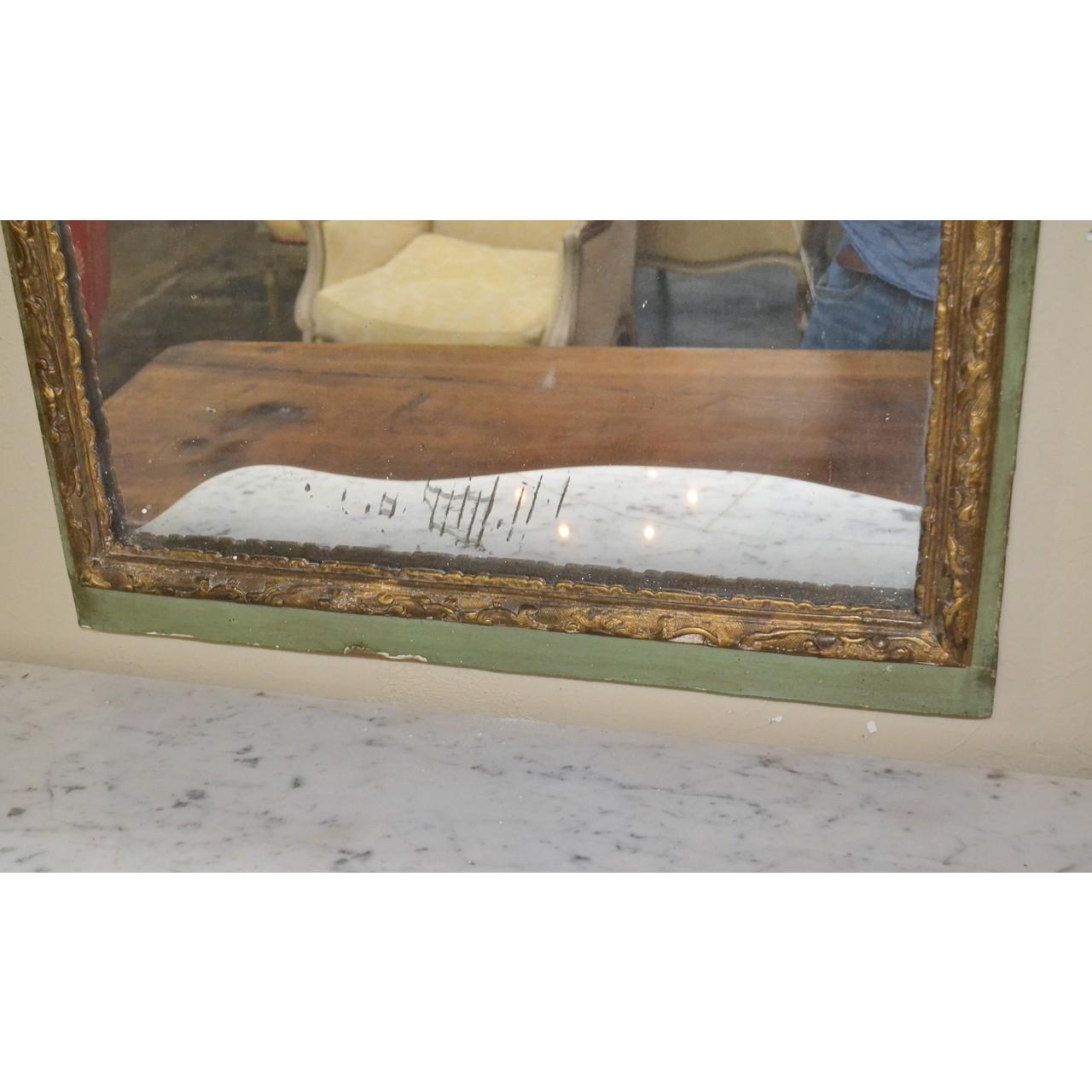 18th Century French Regence Parcel Gilt Mirror In Good Condition In Dallas, TX
