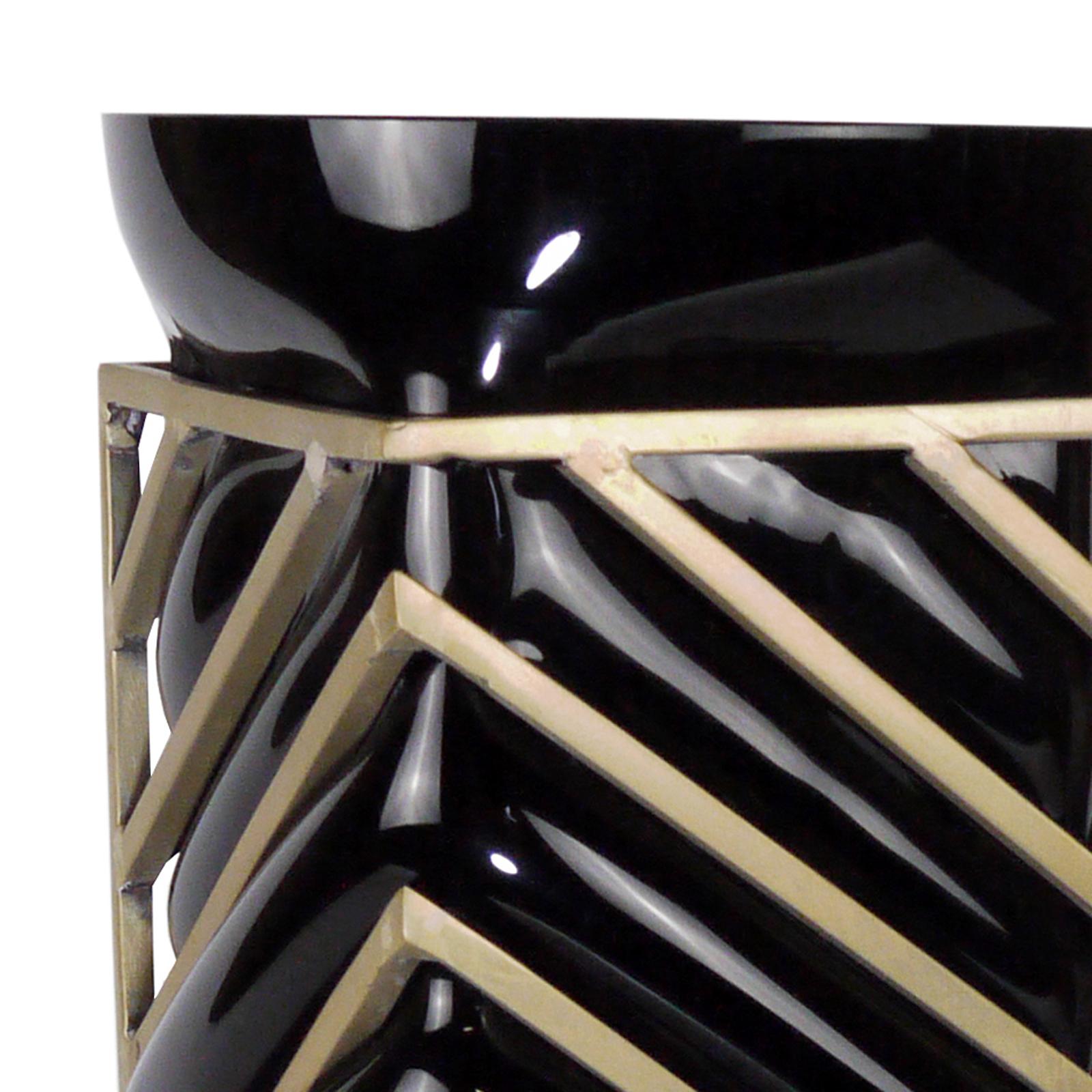 Enlace Black Glass Roundy Vase In New Condition For Sale In Paris, FR