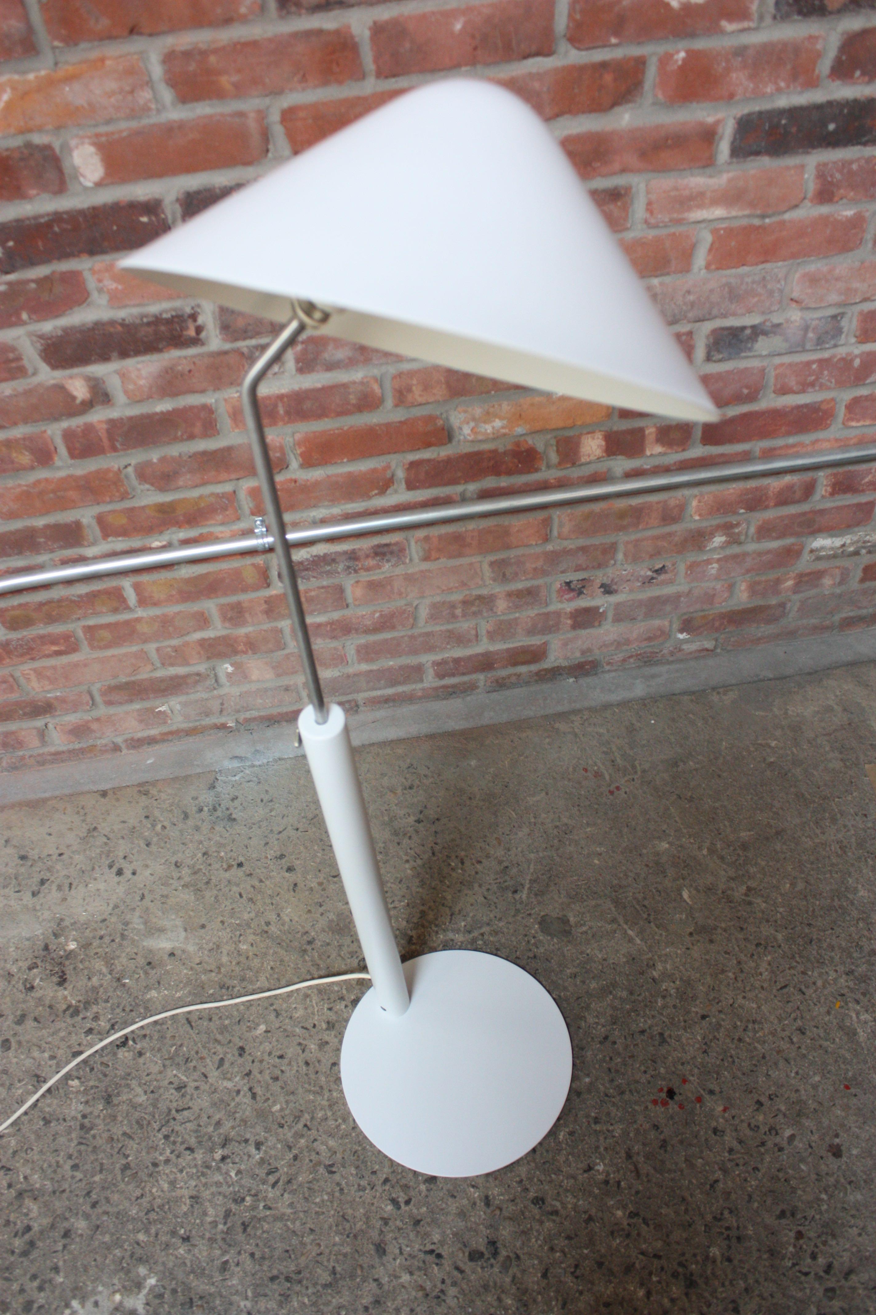 Painted Jørgen Gammelgaard Floor Lamp in Aluminum and Chrome For Sale