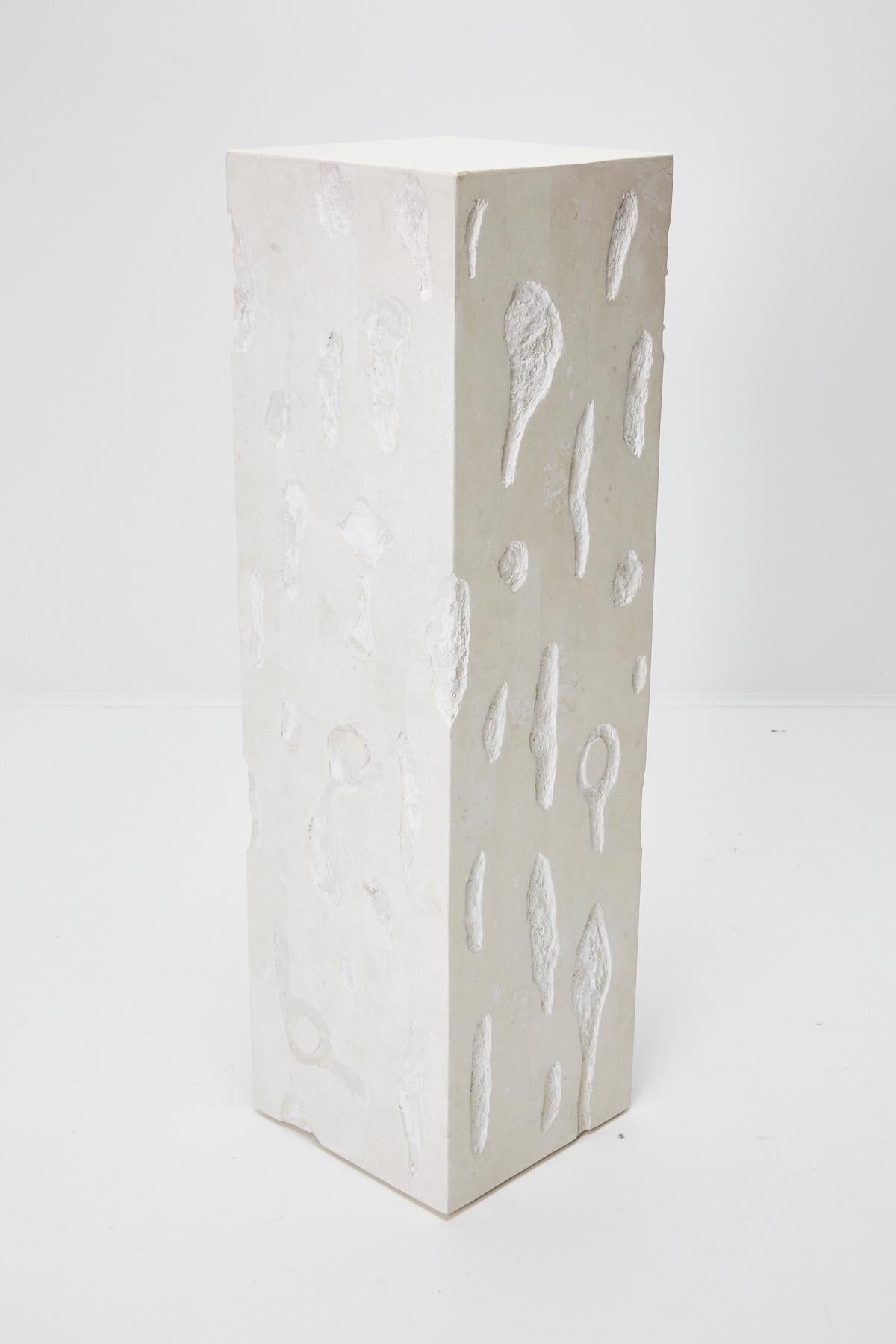 Inlay Postmodern Tessellated Stone Distressed Pedestal, 1990s