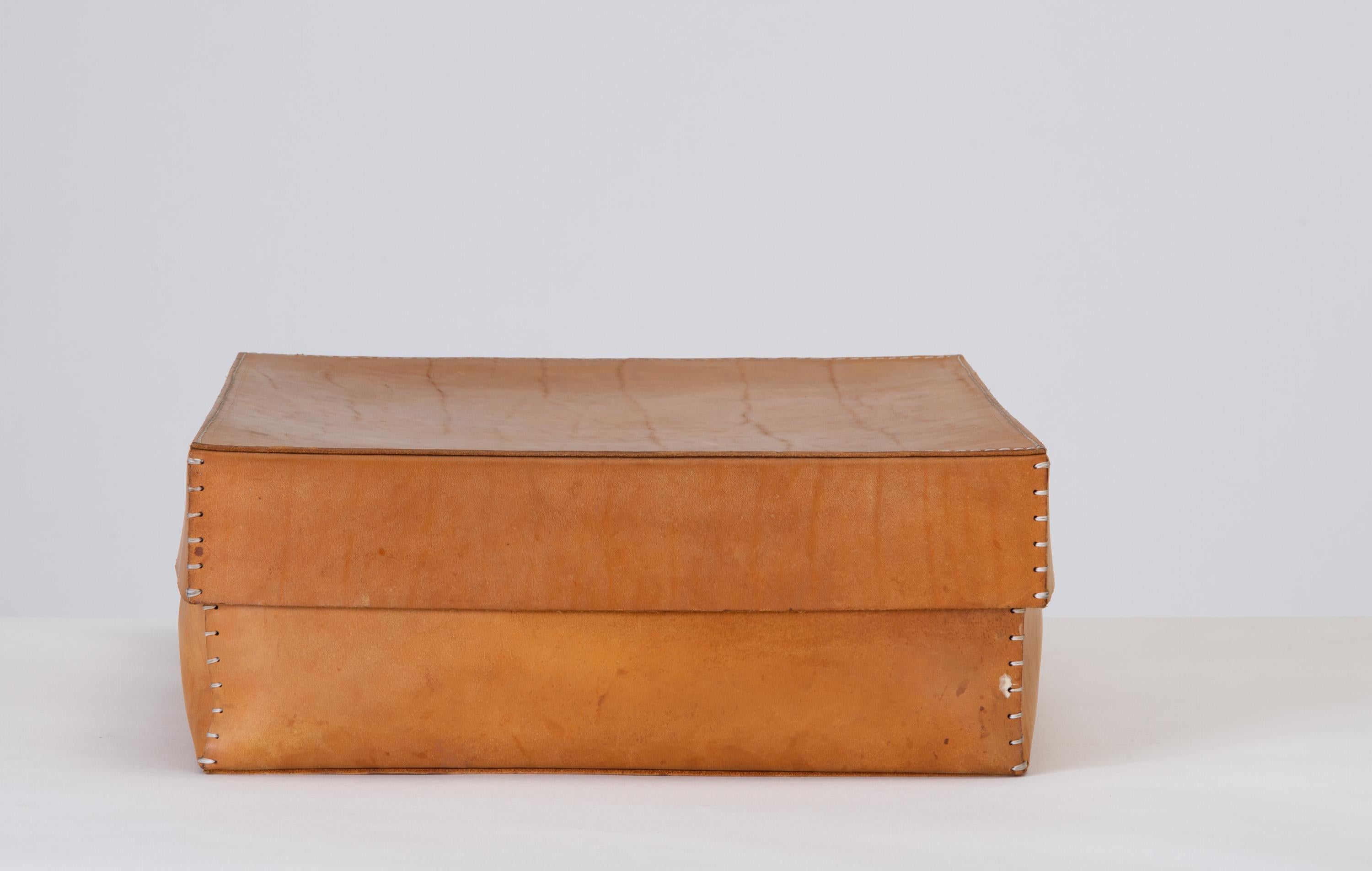 Modern Large Leather Portfolio Box by Arte & Cuoio