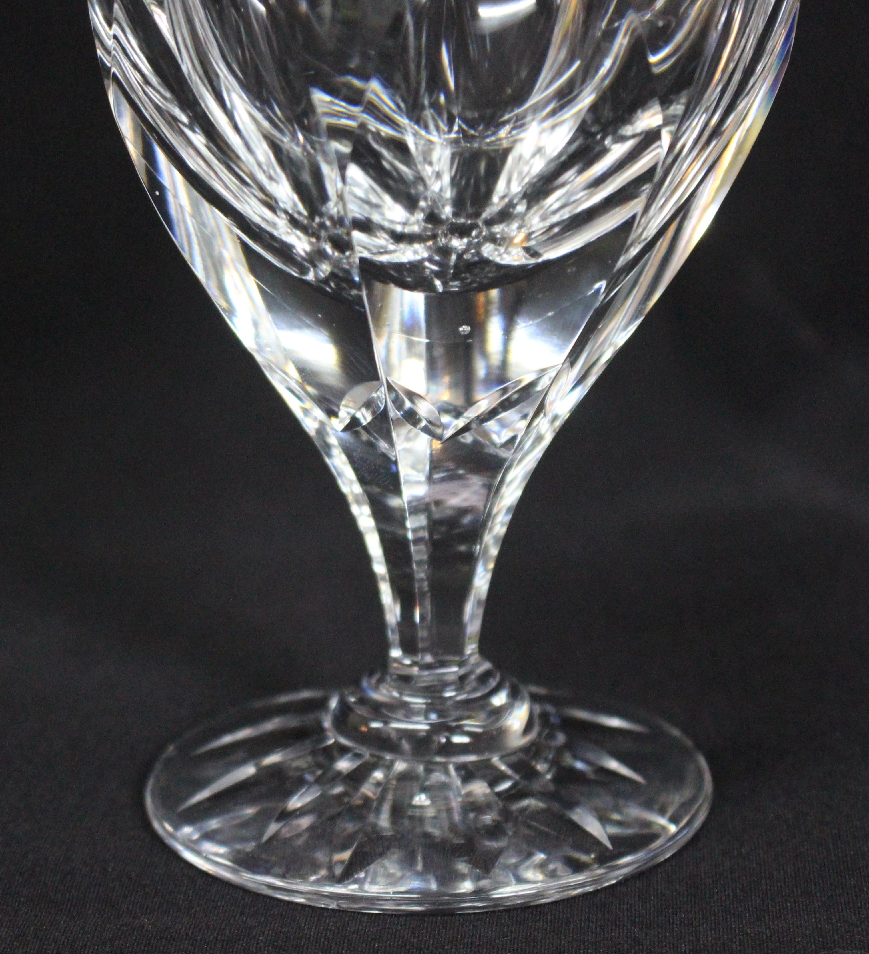 Set of Six Fine Cut Glass English Crystal Wine Glasses For Sale 1