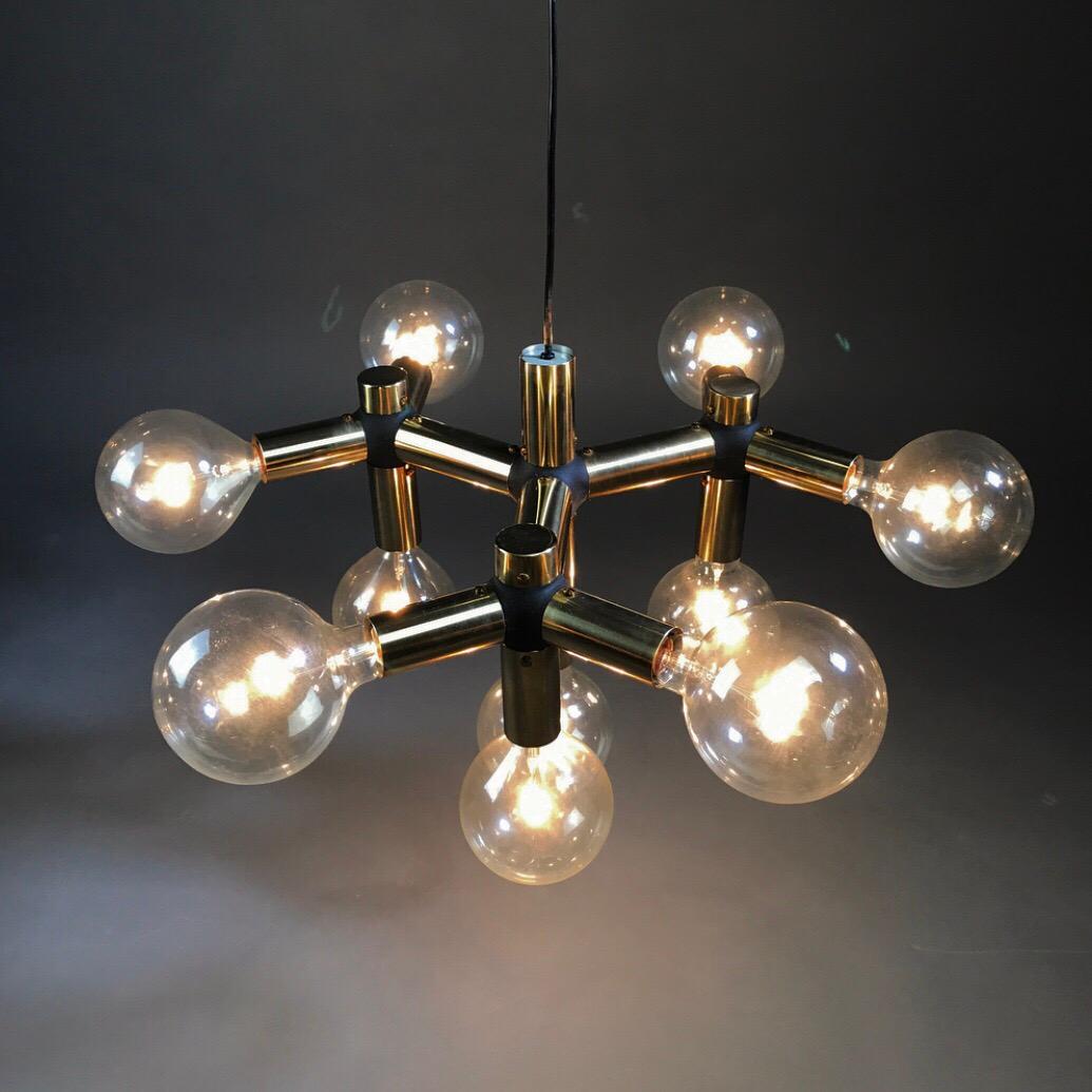 Mid-20th Century Golden Molecule Chandelier by Trix and Robert Haussmann for Swiss International