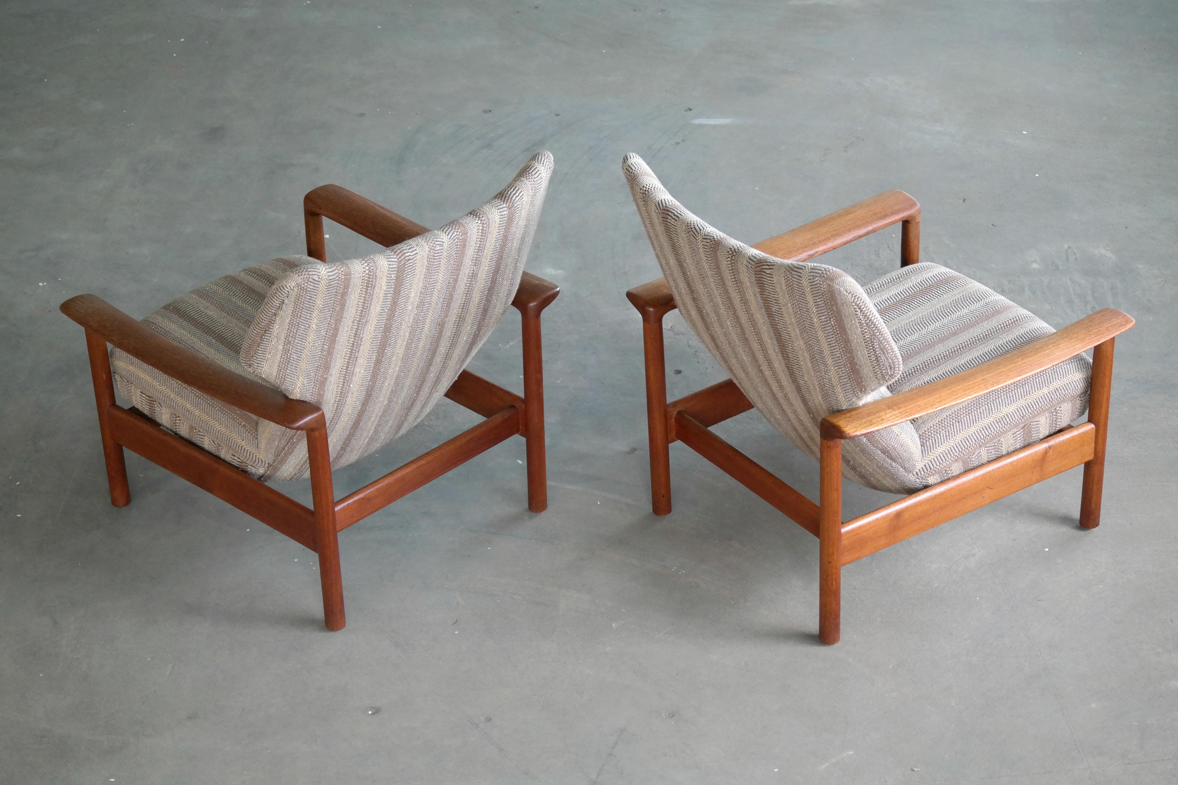 Late 20th Century Pair of Danish Midcentury Easy Chairs in Teak