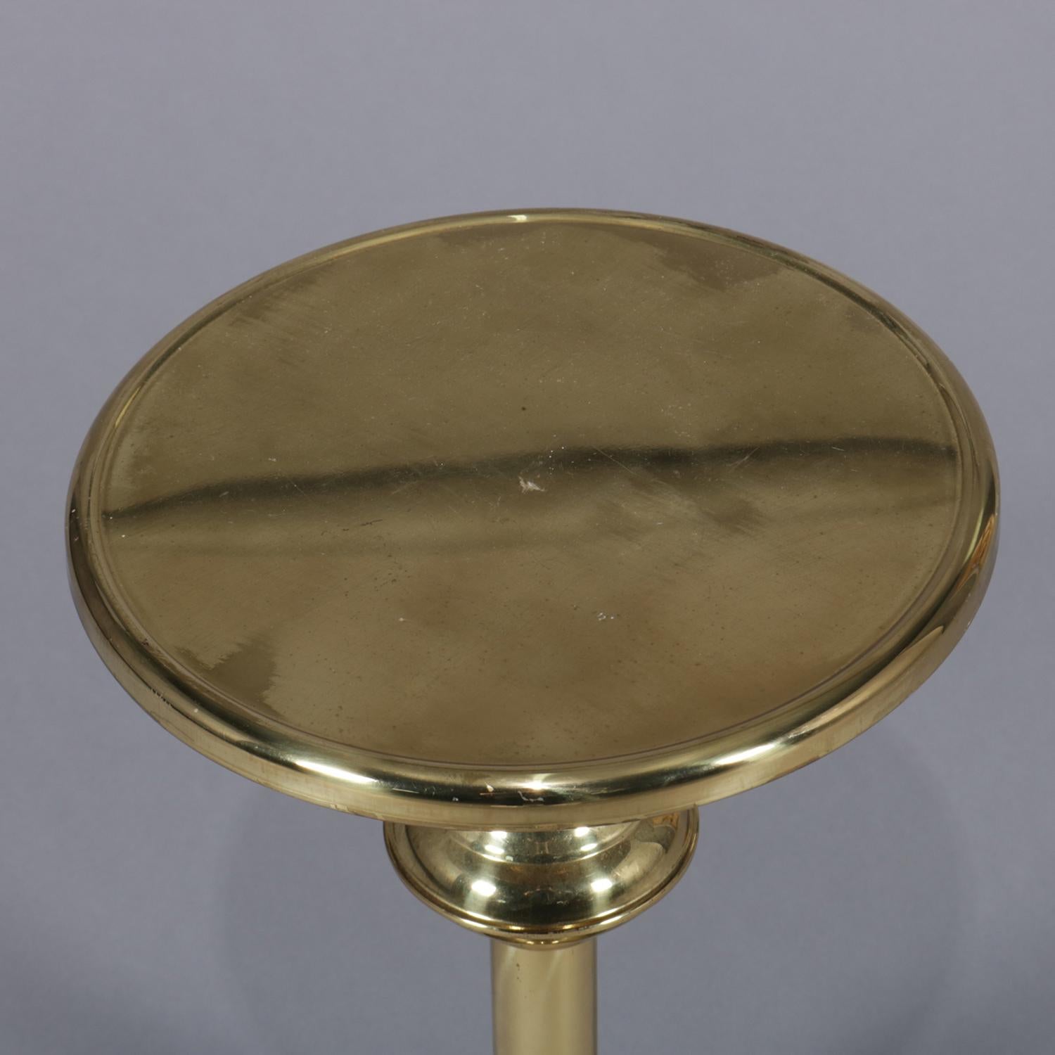 Hollywood Regency Brass Pedestal Display Stand, circa 1980 In Good Condition In Big Flats, NY