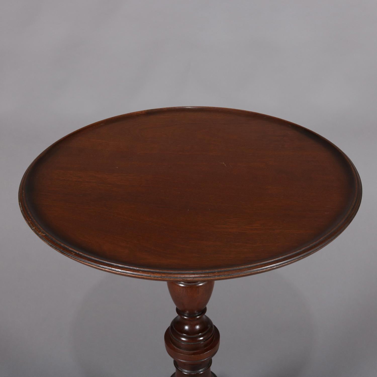 20th Century Vintage Queen Anne Mahogany Tripod Side Stand by Kittinger, circa 1940