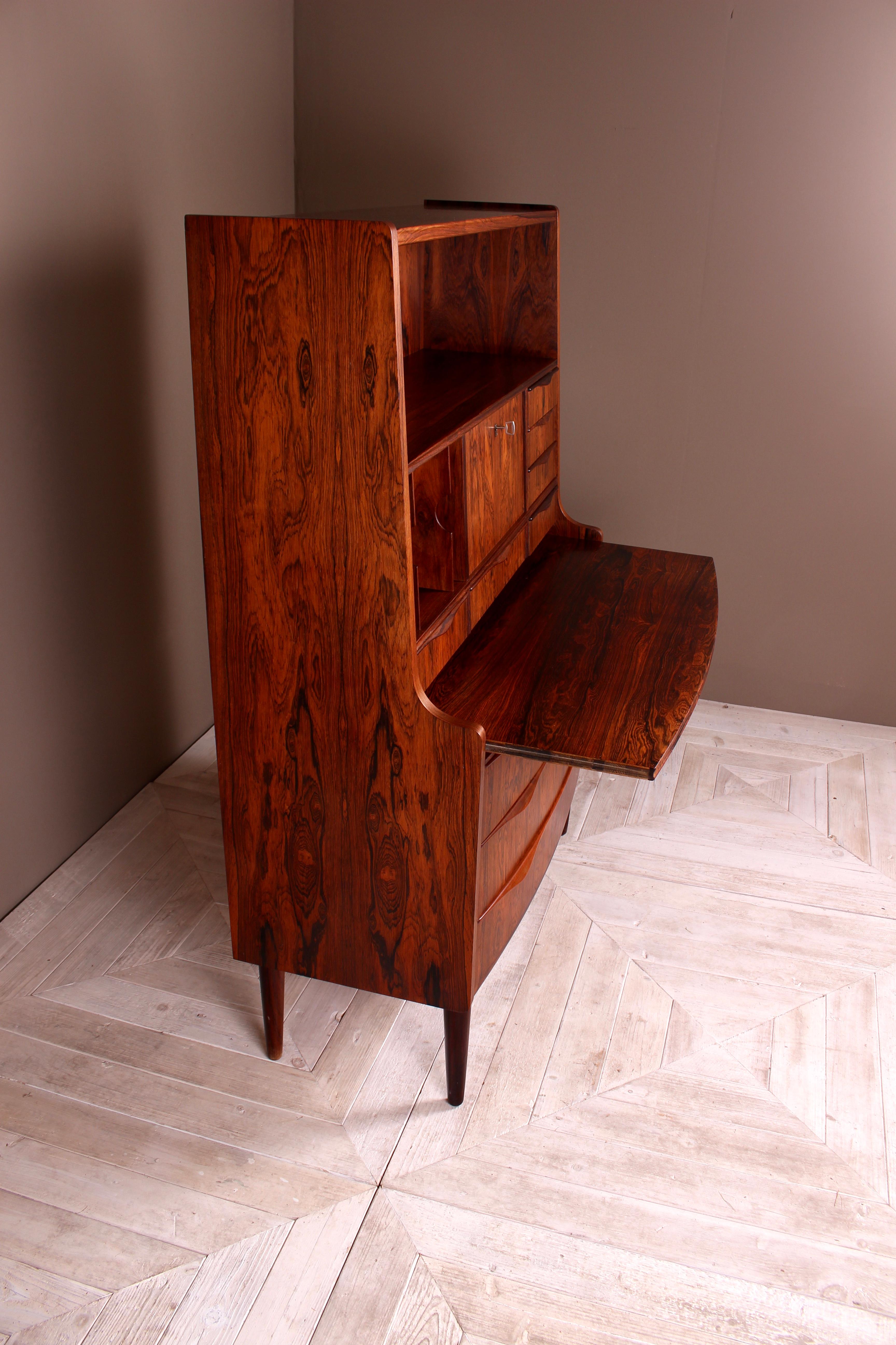 20th Century Danish Rosewood Secretaire Cabinet Possibly by Erling Torvits, circa 1960