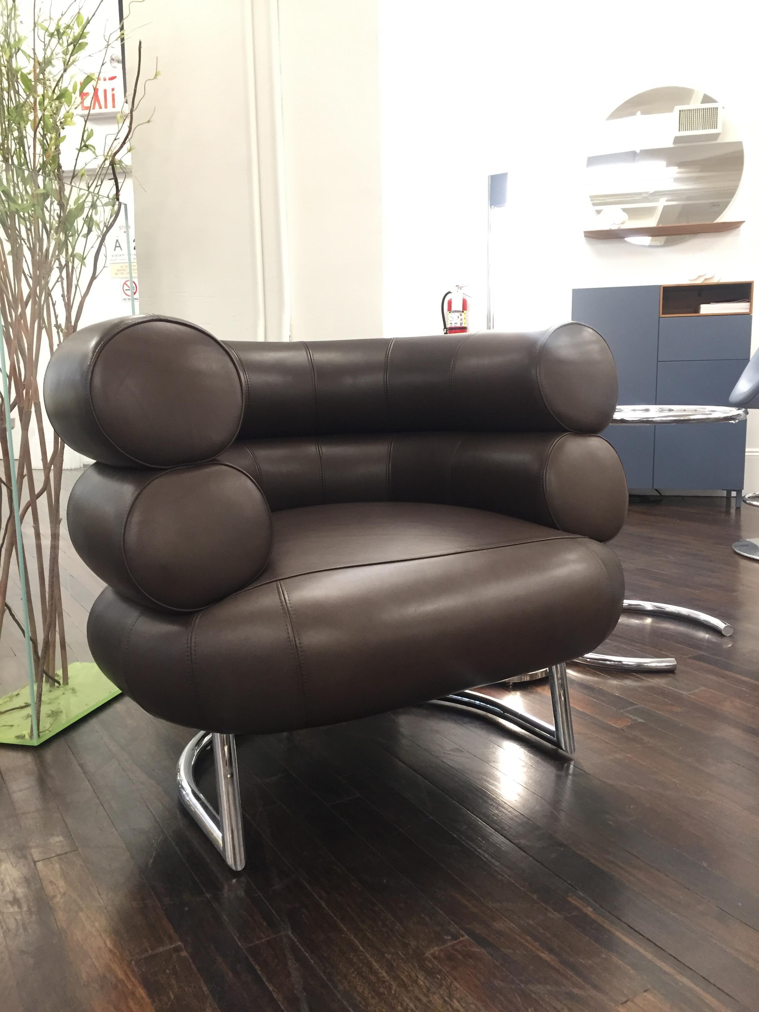 German Bibendum Leather Lounge Chair by Eileen Gray