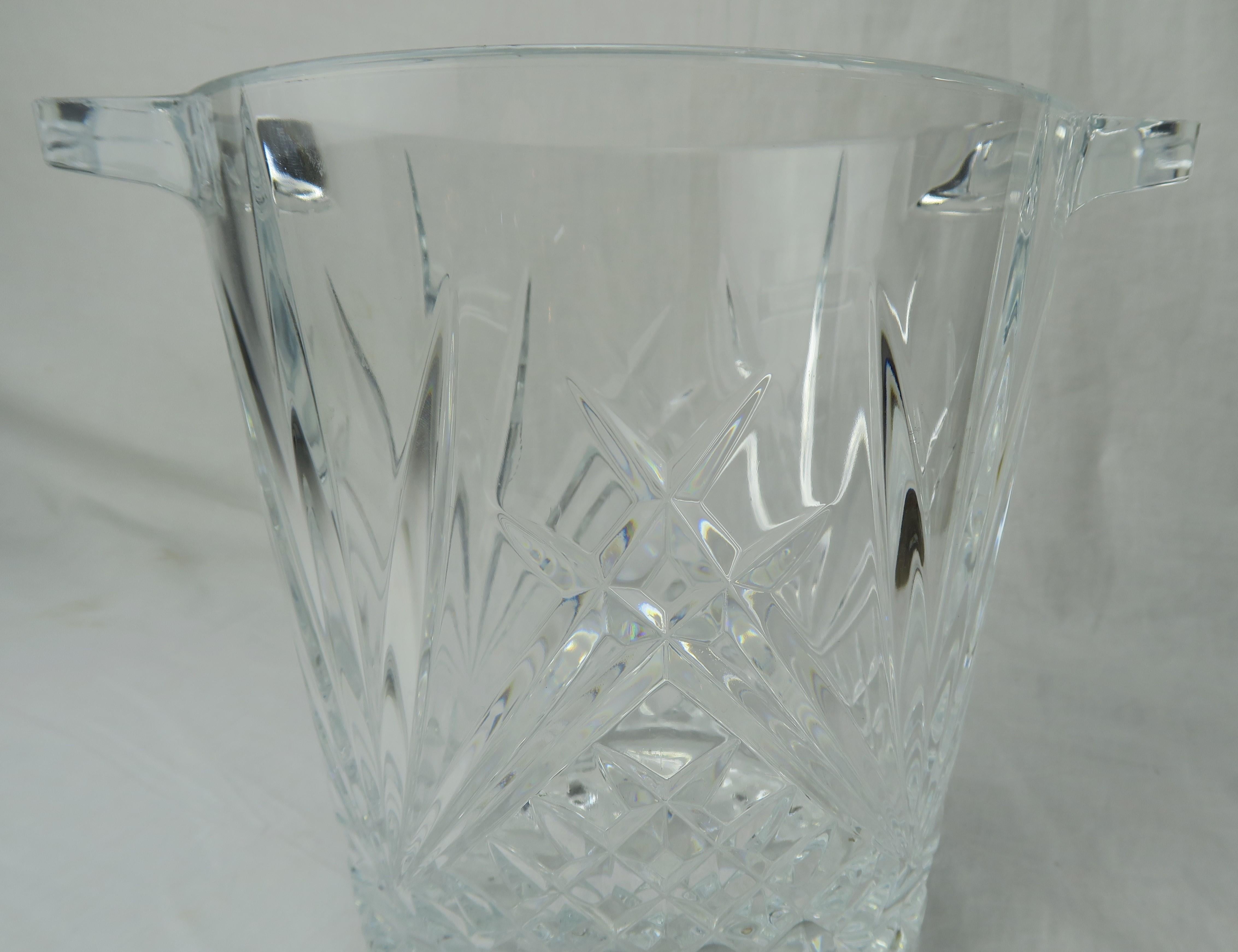 French Cut Crystal Ice Bucket with Handles