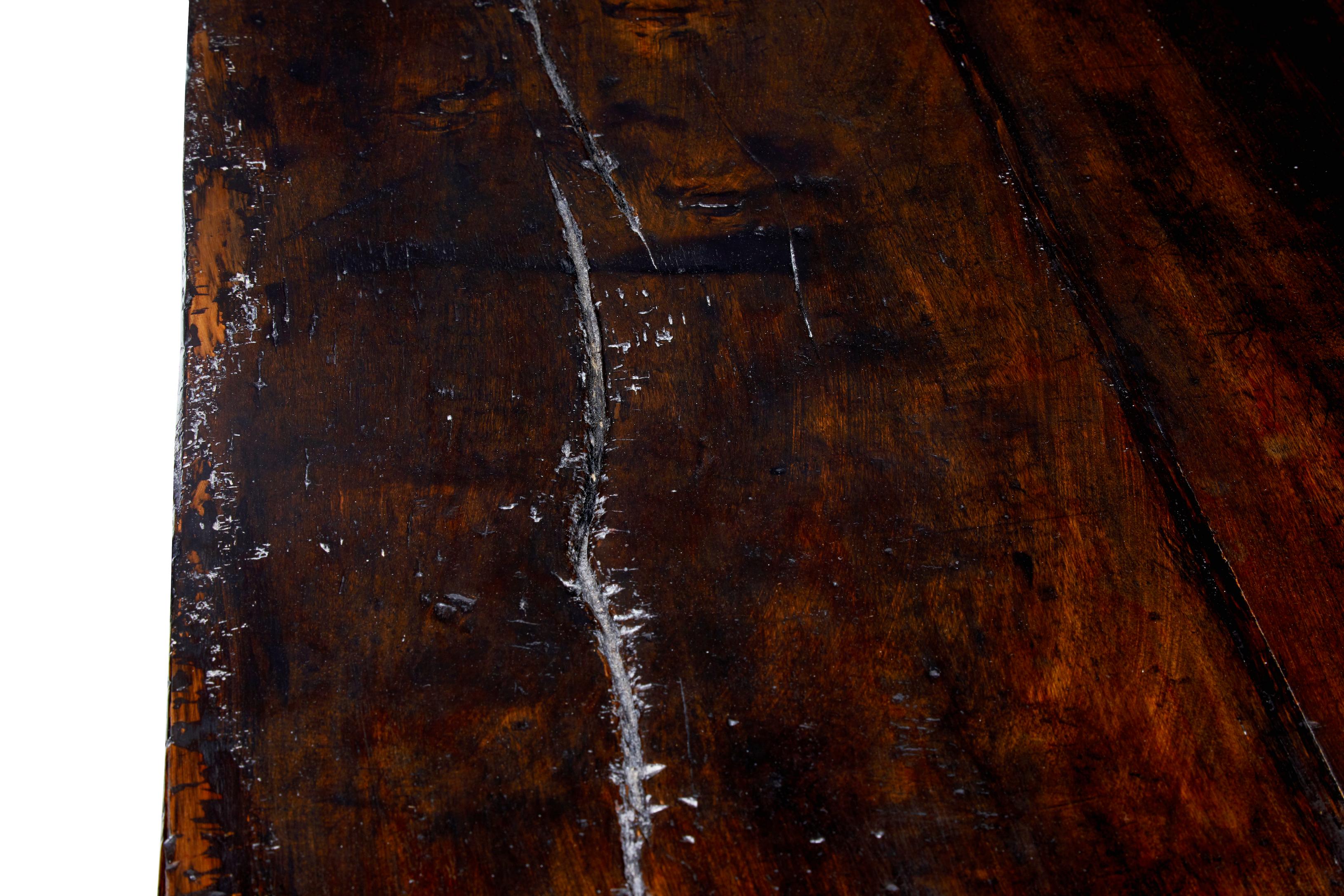 19th Century Carved Oak Refectory Table In Fair Condition In Debenham, Suffolk