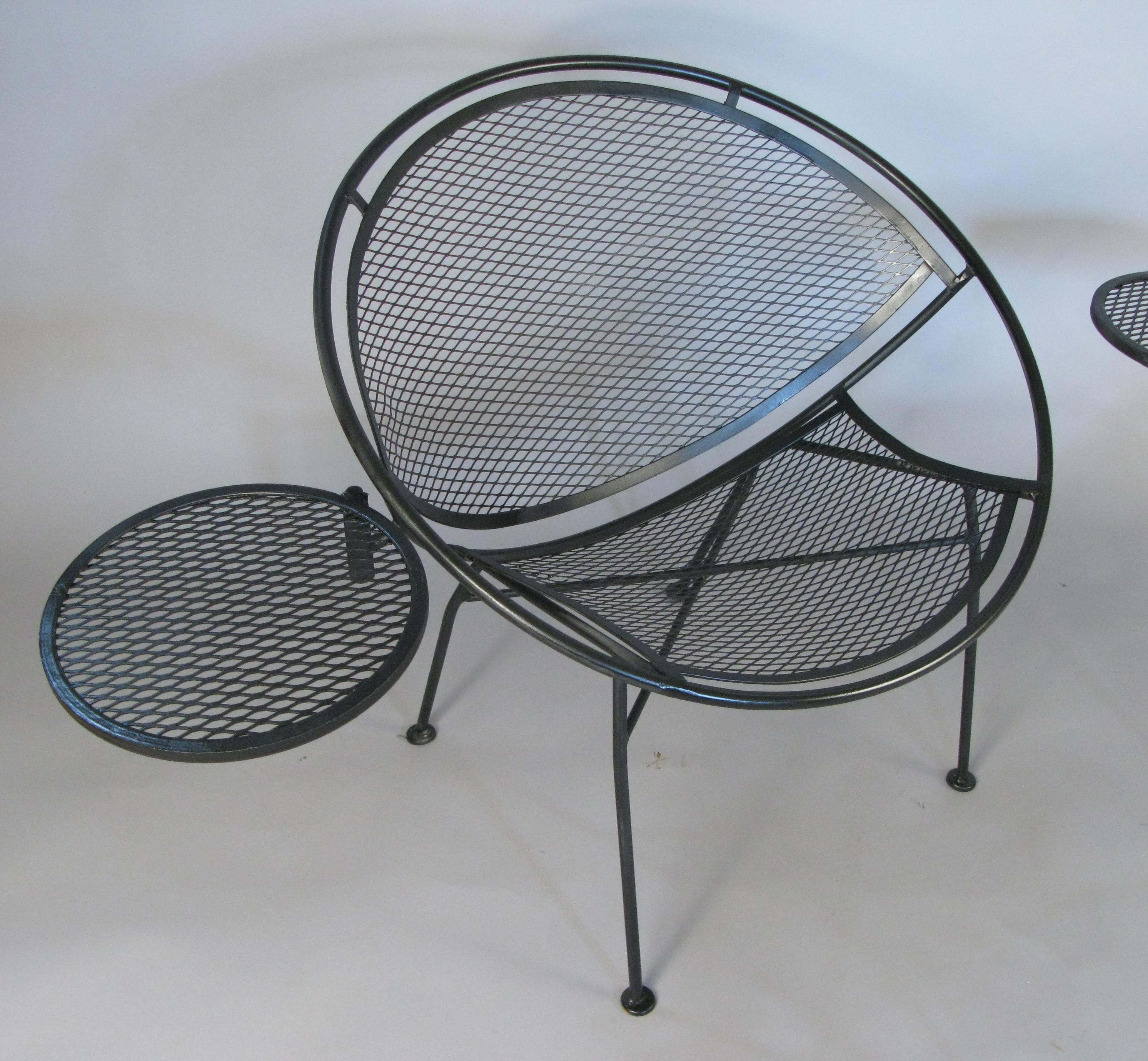 Mid-20th Century Pair of Vintage Salterini 'Radar' Lounge Chairs with Ottoman