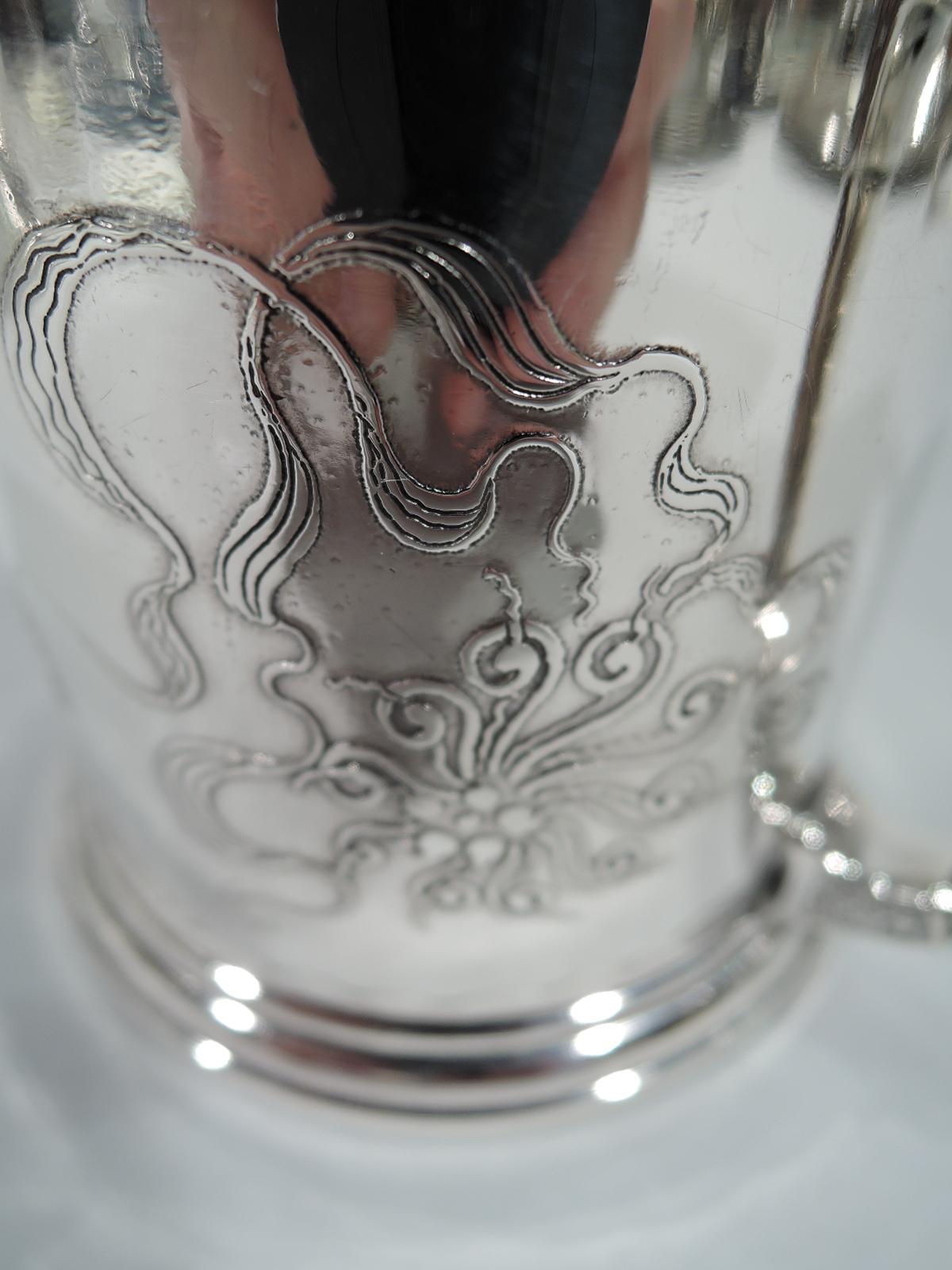 19th Century Stylistically Advanced Art Nouveau Sterling Silver Baby Cup by Whiting