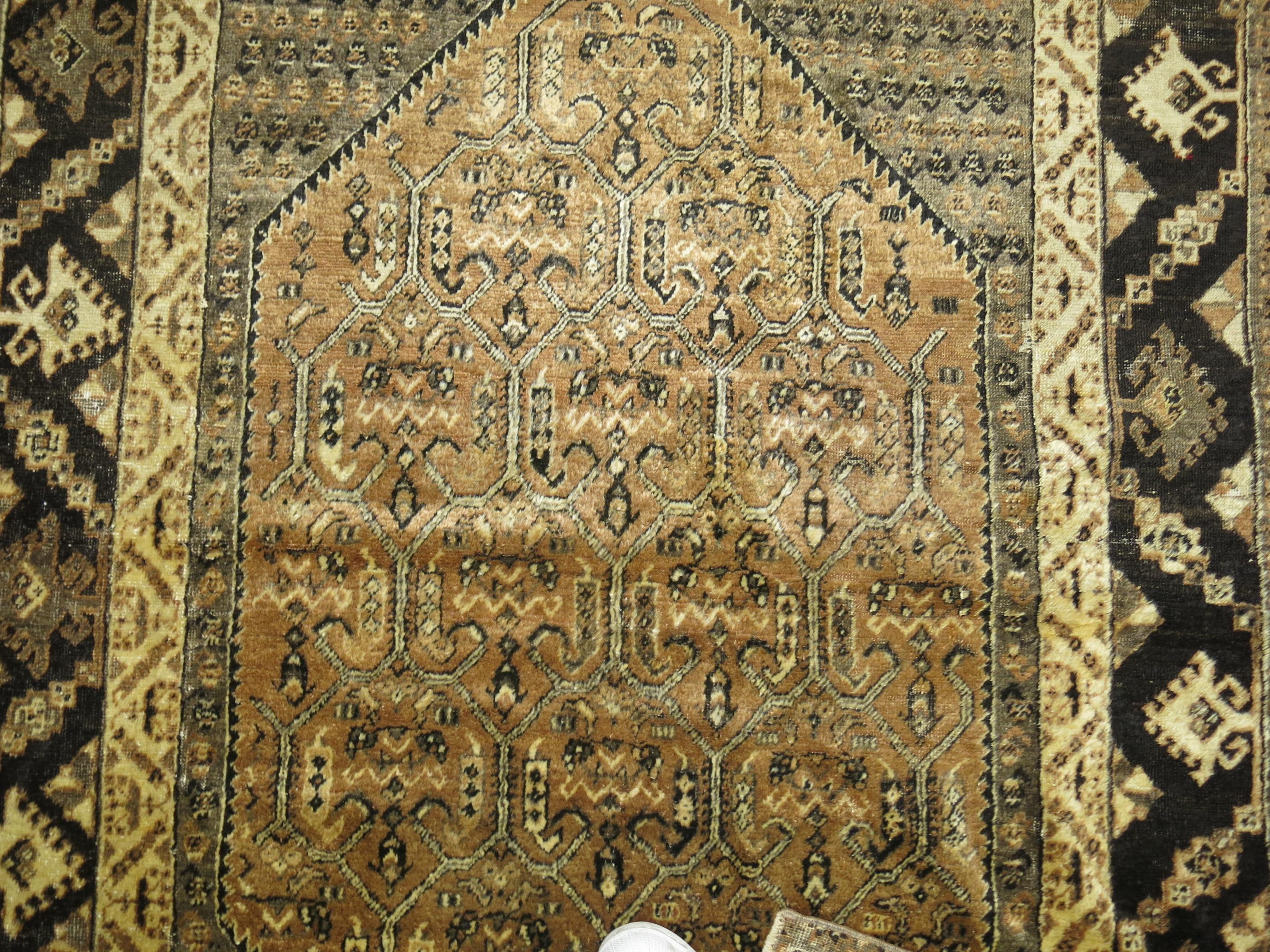 Hand-Knotted Earth Toned Turkish Rug