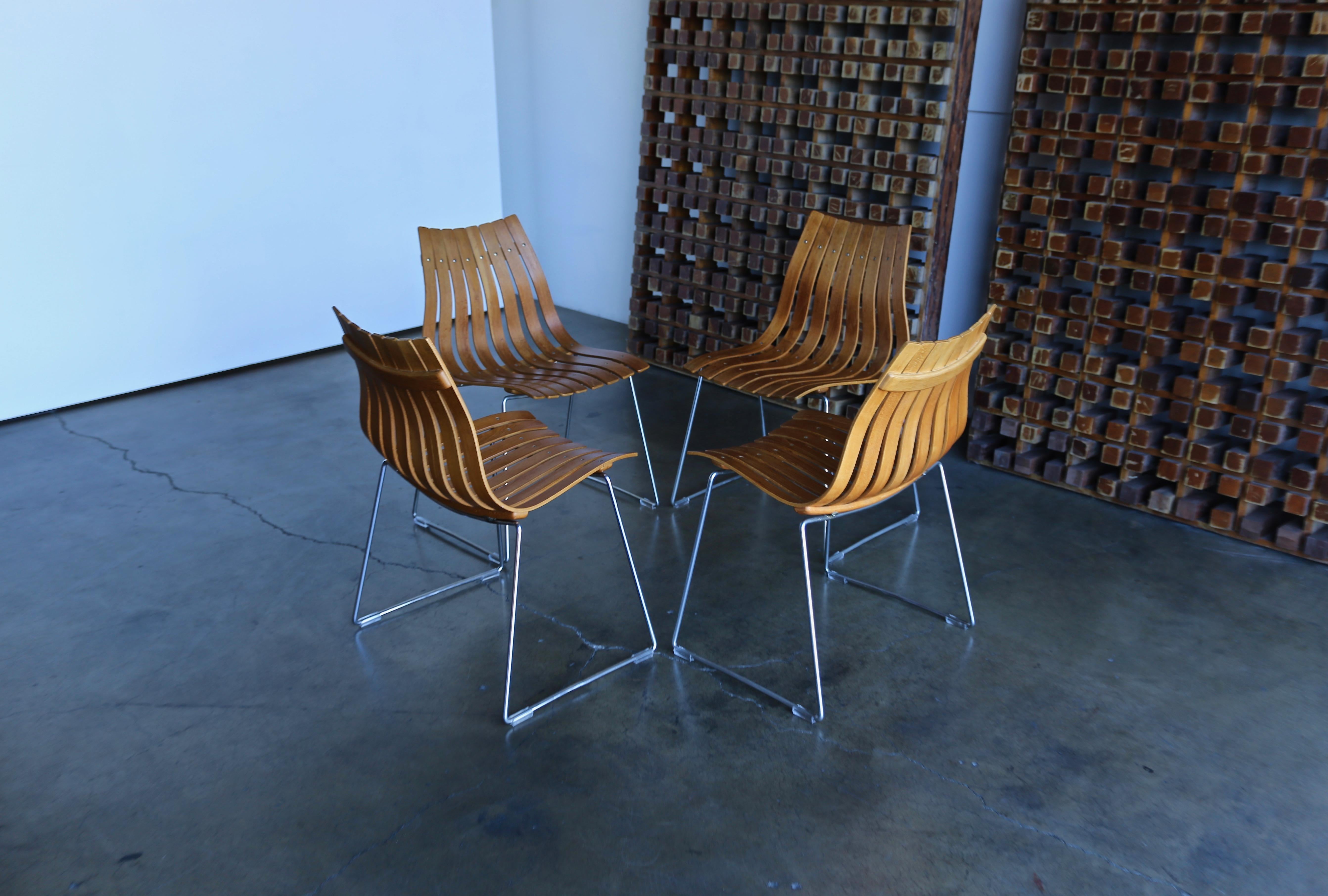 Hans Brattrud Scandia Dining Chairs for Hove Mobler, Norway In Good Condition In Costa Mesa, CA