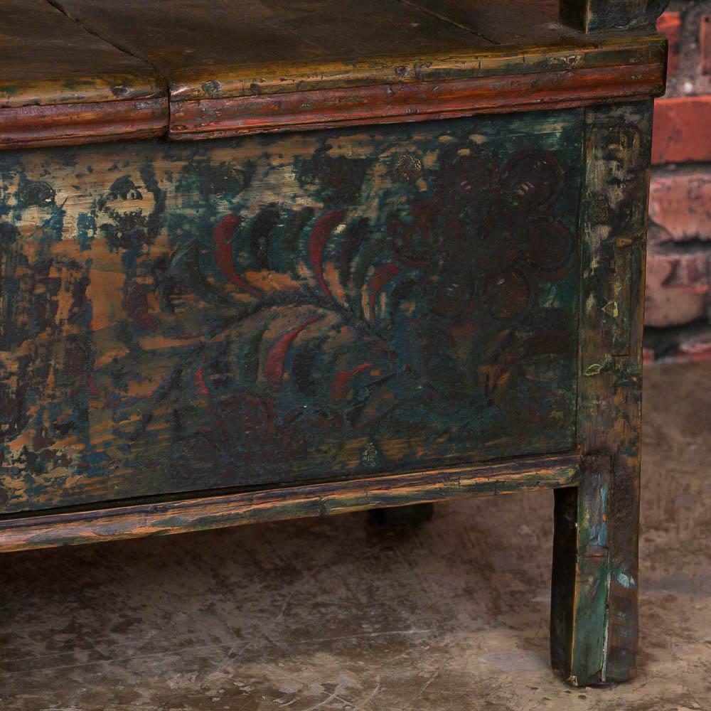 Antique Folk art Painted Hungarian Storage Bench at 1stDibs | painted ...