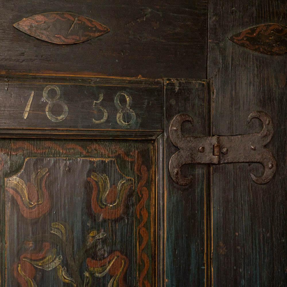 Antique Russian Single Door Armoire with Original Paint 1