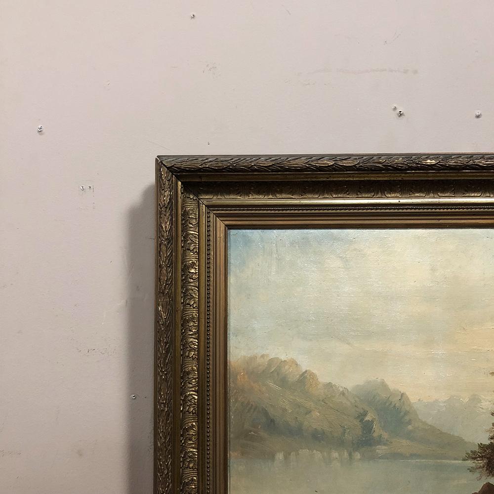 Hand-Painted Pair of 19th Century Framed Oil Paintings on Canvas by Regnier