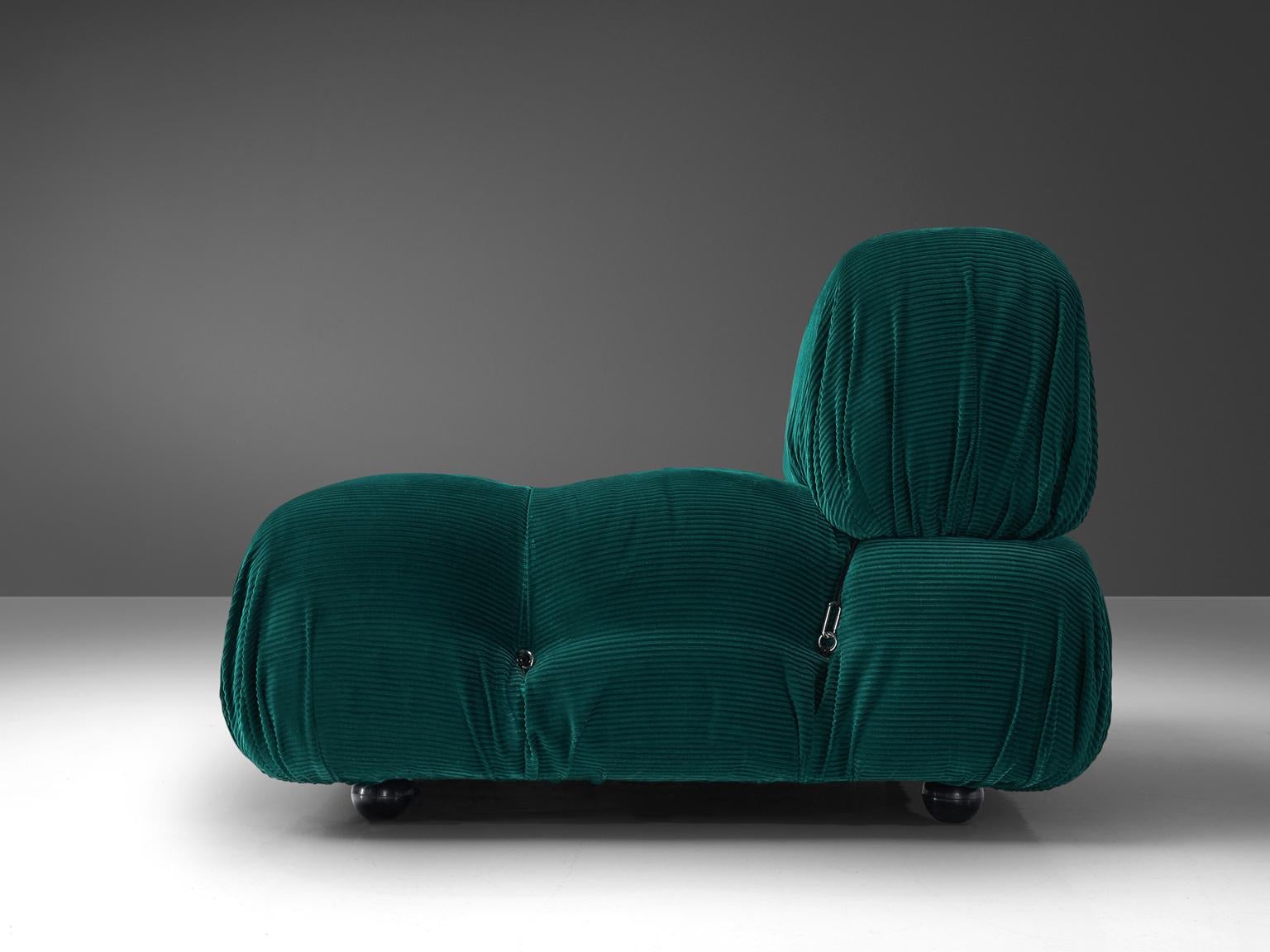 green corduroy sectional couch