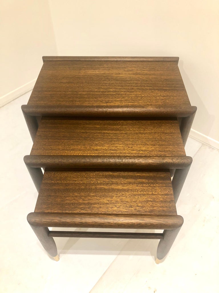Set of Nesting Tables Designed by John Keal for Brown Saltman In Excellent Condition For Sale In San Diego, CA