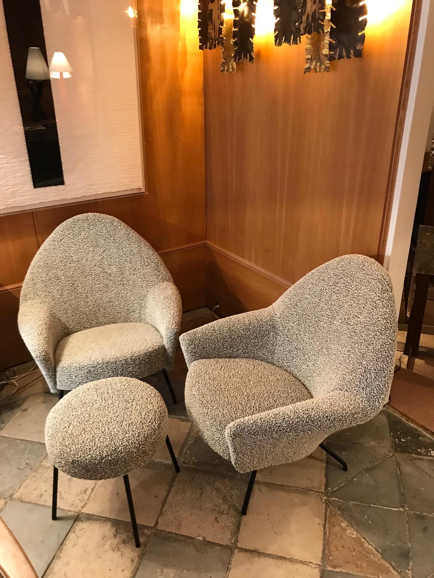 Armchairs Model 770 by Joseph-André Motte In Excellent Condition In Paris, FR