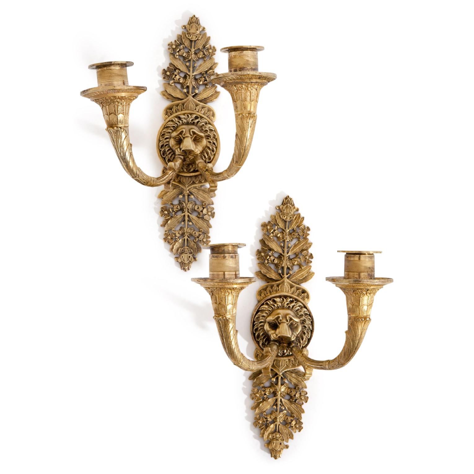 Early 19th Century Gilt-Bronze Wall Appliques, France