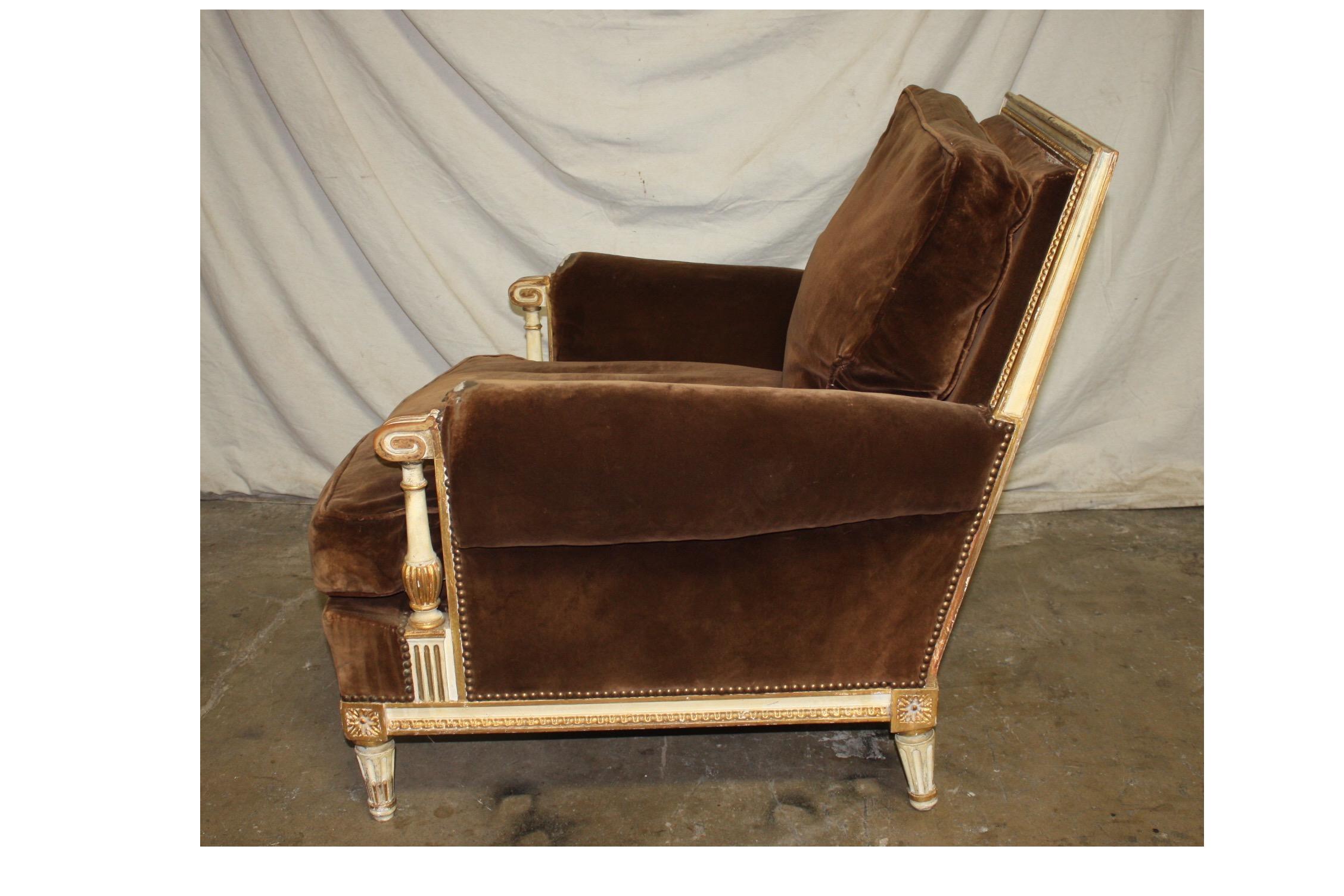 Wood Louis XVI French Club Chair