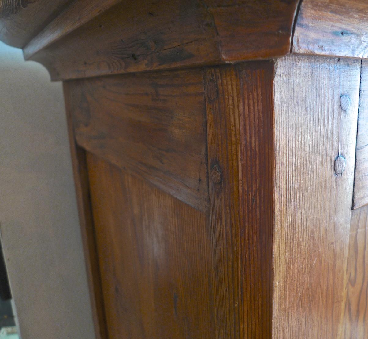 French XIX Stained Pinewood Linen Cupboard or Buffet 2