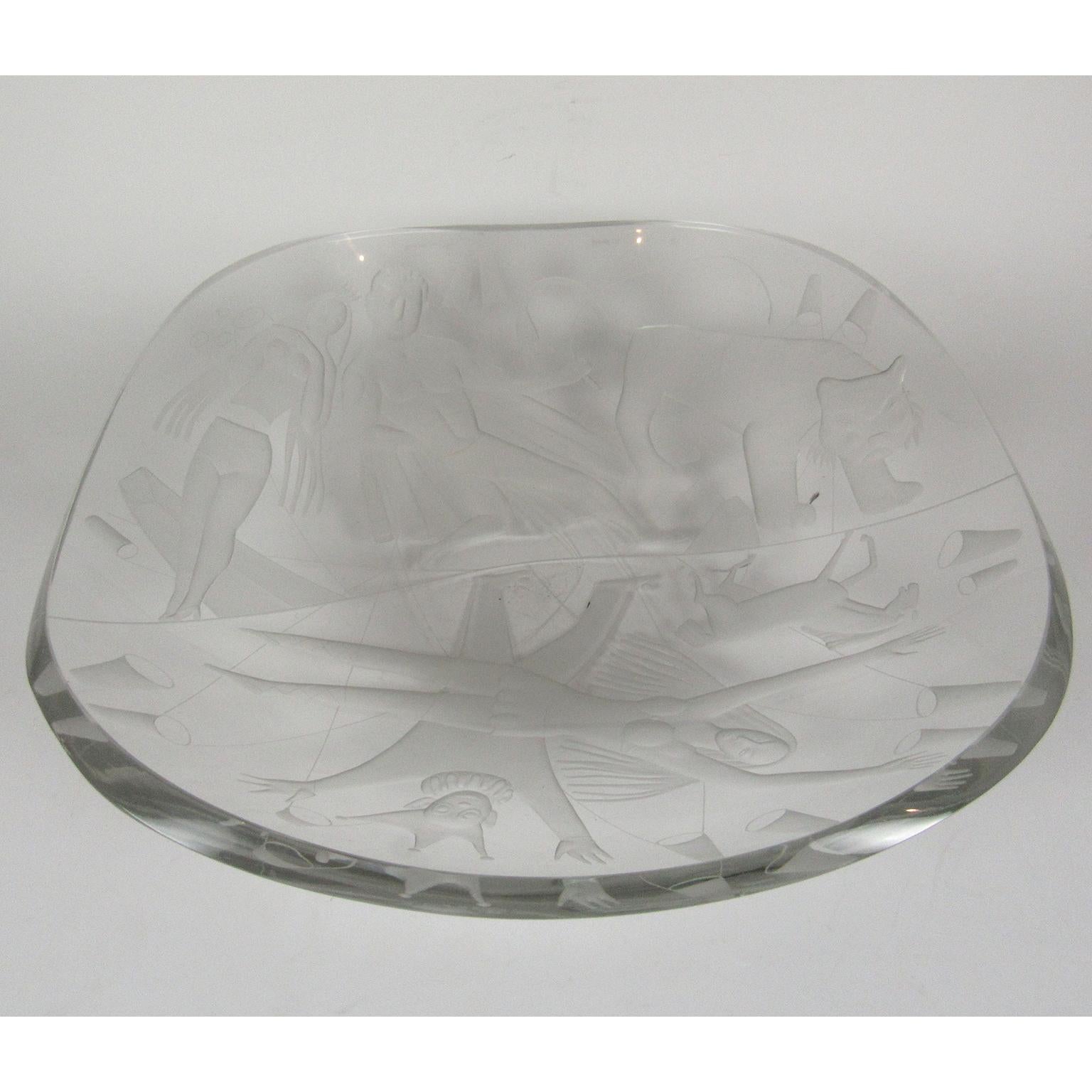 20th Century Midcentury Scandanavian Design Helena Tynell Glass Center Bowl