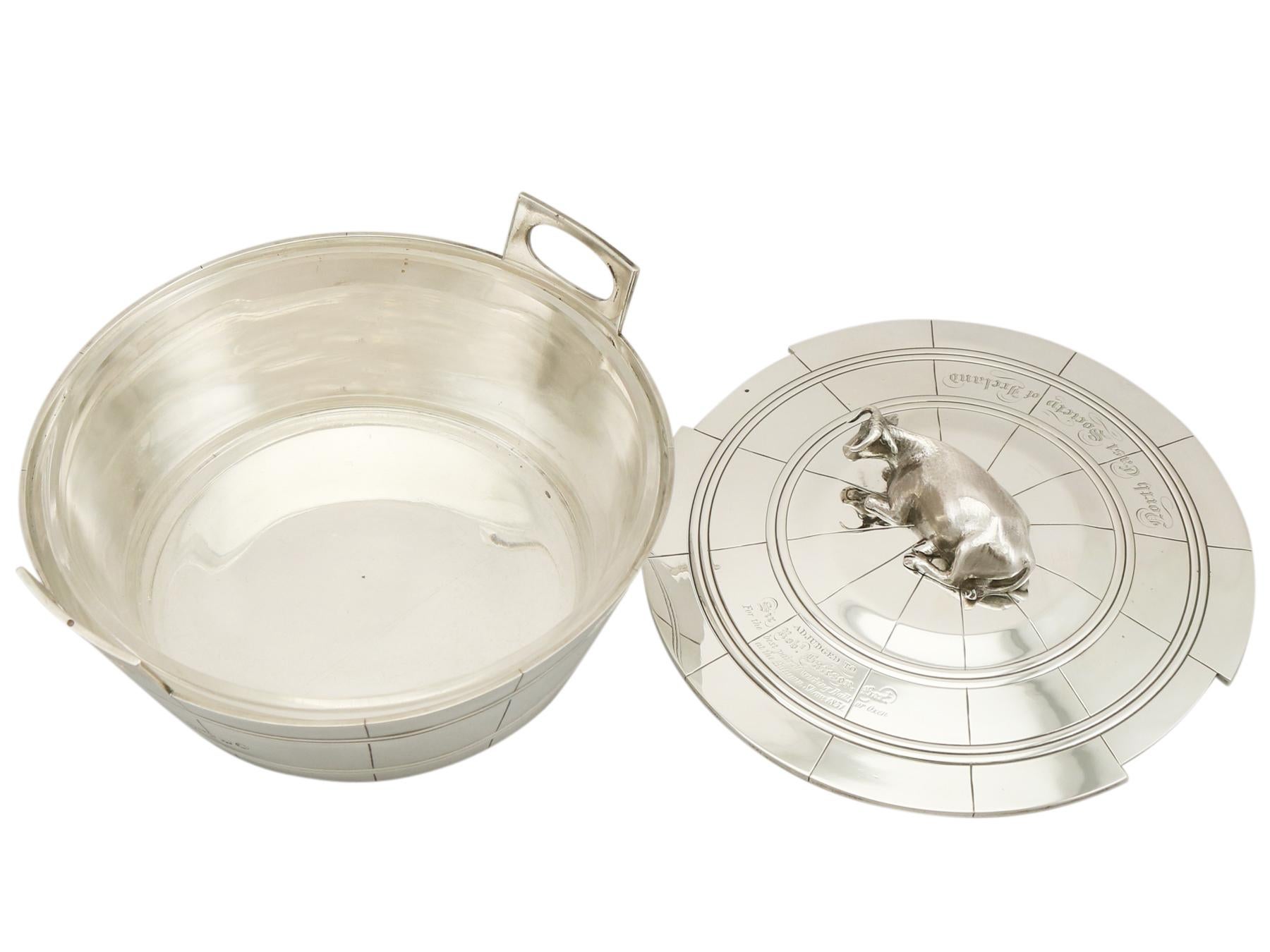 Mid-19th Century Sterling Silver Butter Dish and Cover, 1830s