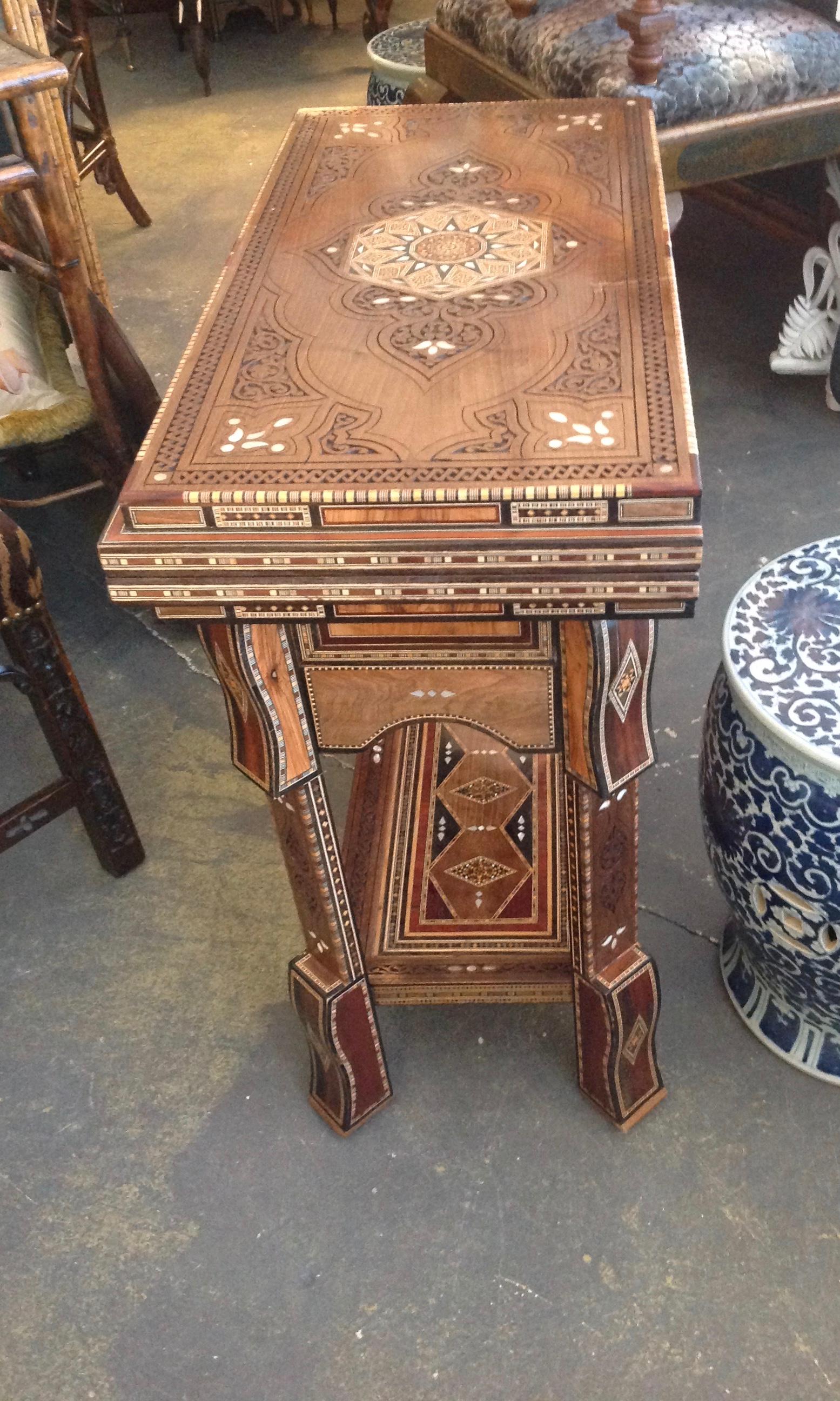 Moroccan Folding Game Table In Good Condition In West Palm Beach, FL