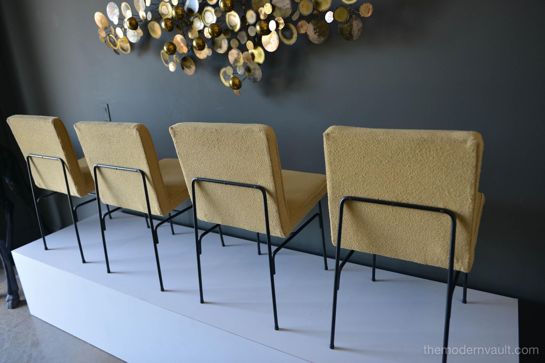 Mid-20th Century Set of Four Iron Dining Chairs by Allan Gould, circa 1955