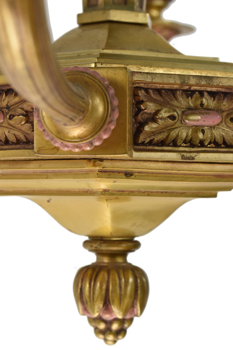 Cast Brass Six Candle Chandelier at 1stDibs