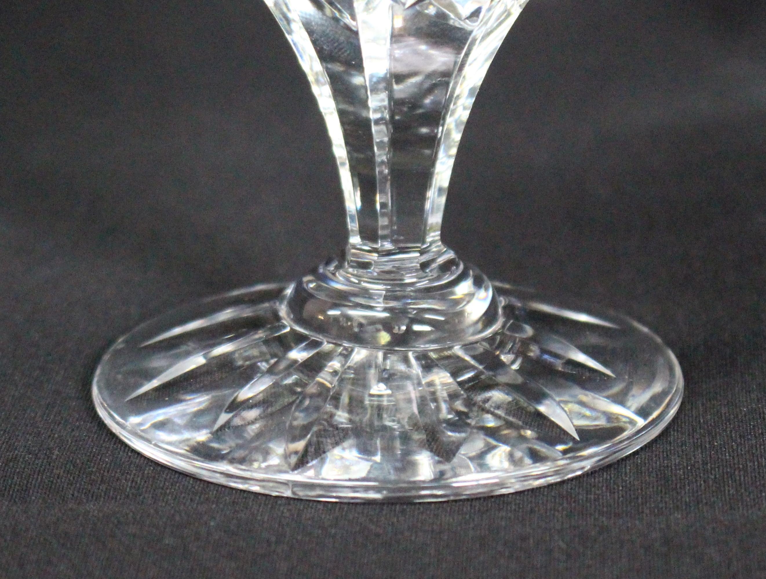 Set of Six Fine Cut Glass English Crystal Wine Glasses For Sale 2