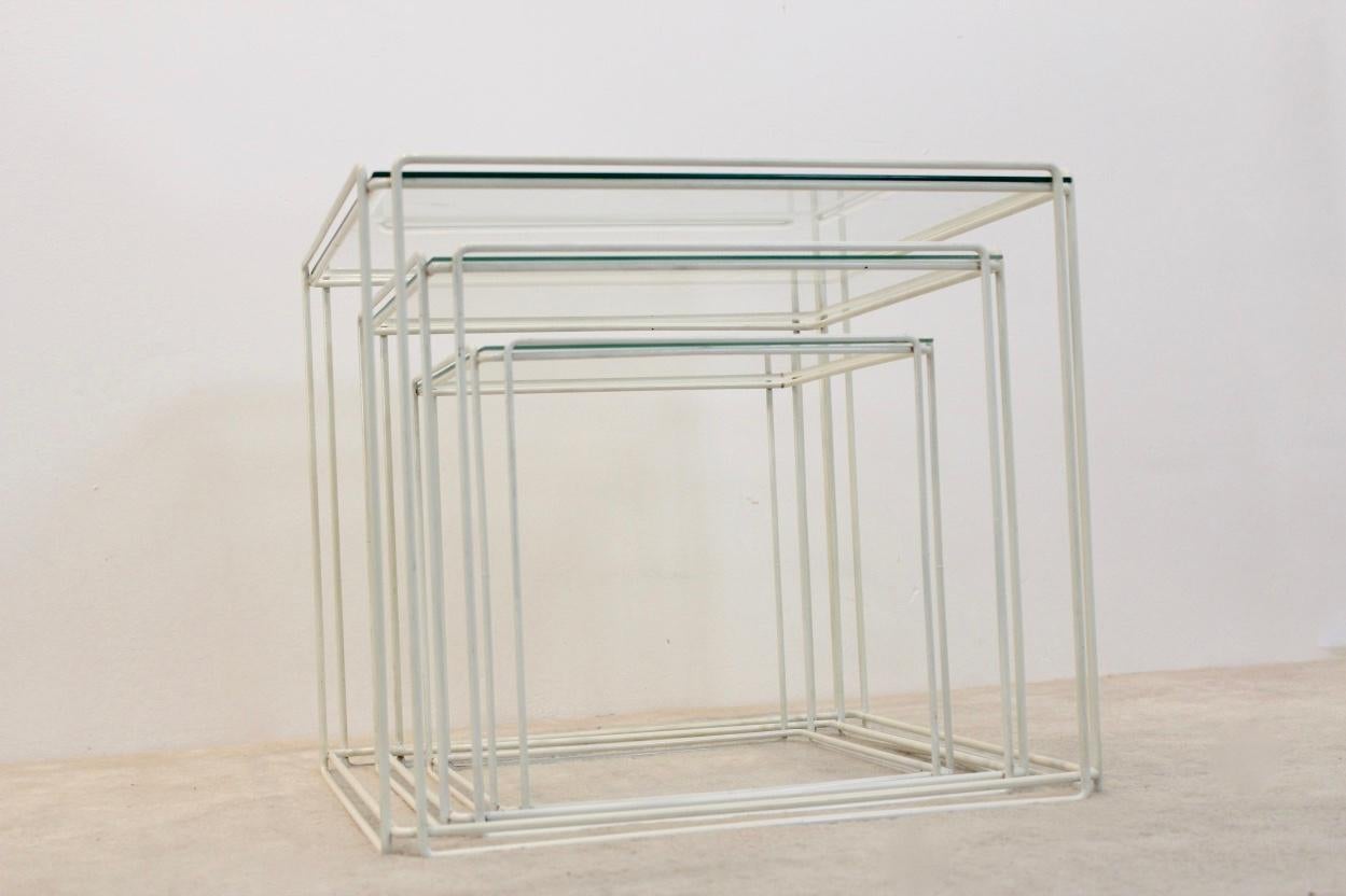 20th Century Graphical Isocele Nesting Tables by Max Sauze for Atrow, 1970s For Sale