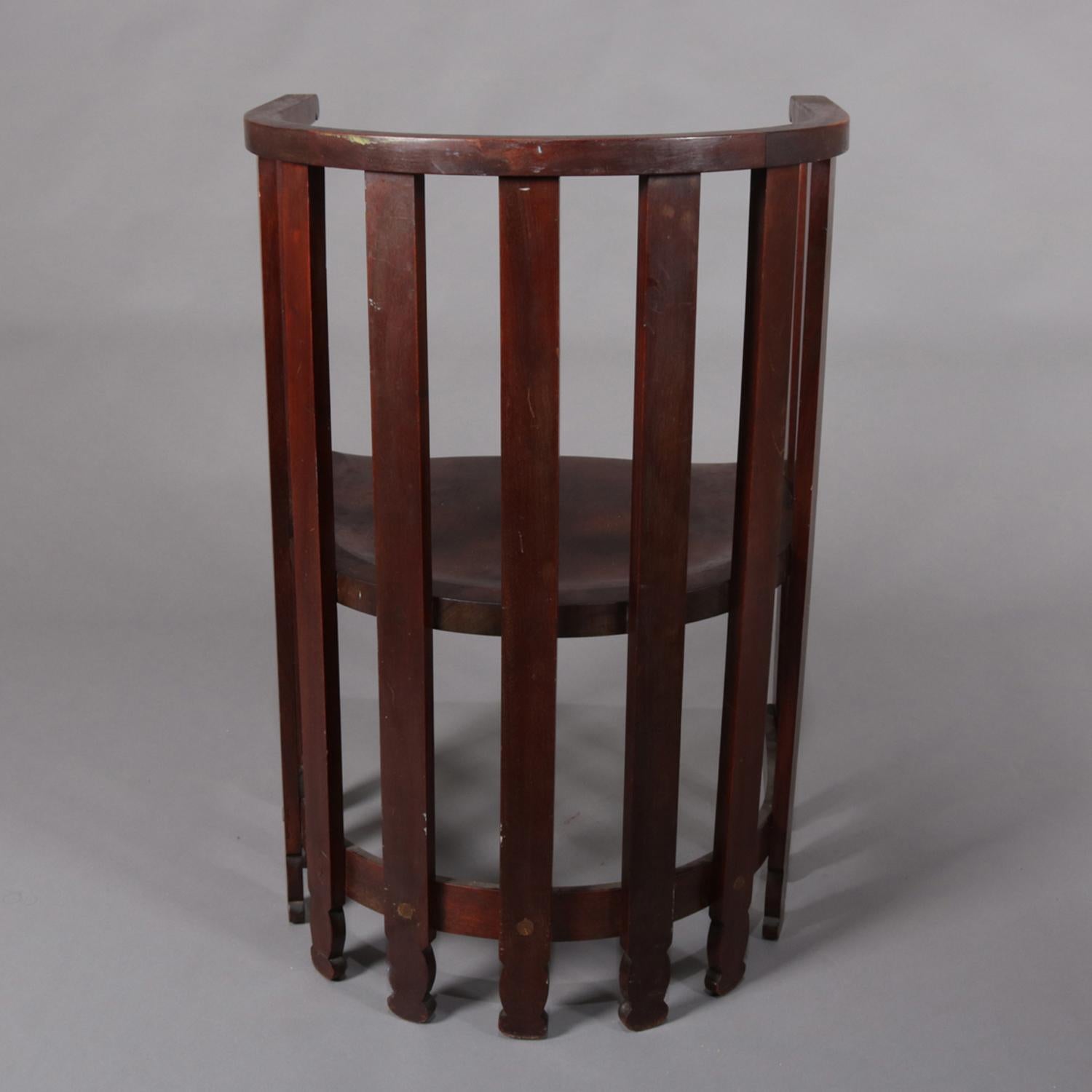 American Arts & Crafts Prairie Frank Lloyd Wright School Mahogany Spindle Chair