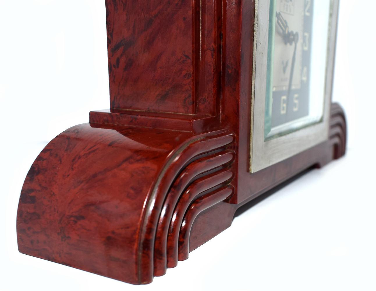Art Deco Bakelite Odeon Clock by Blangy In Good Condition In Devon, England