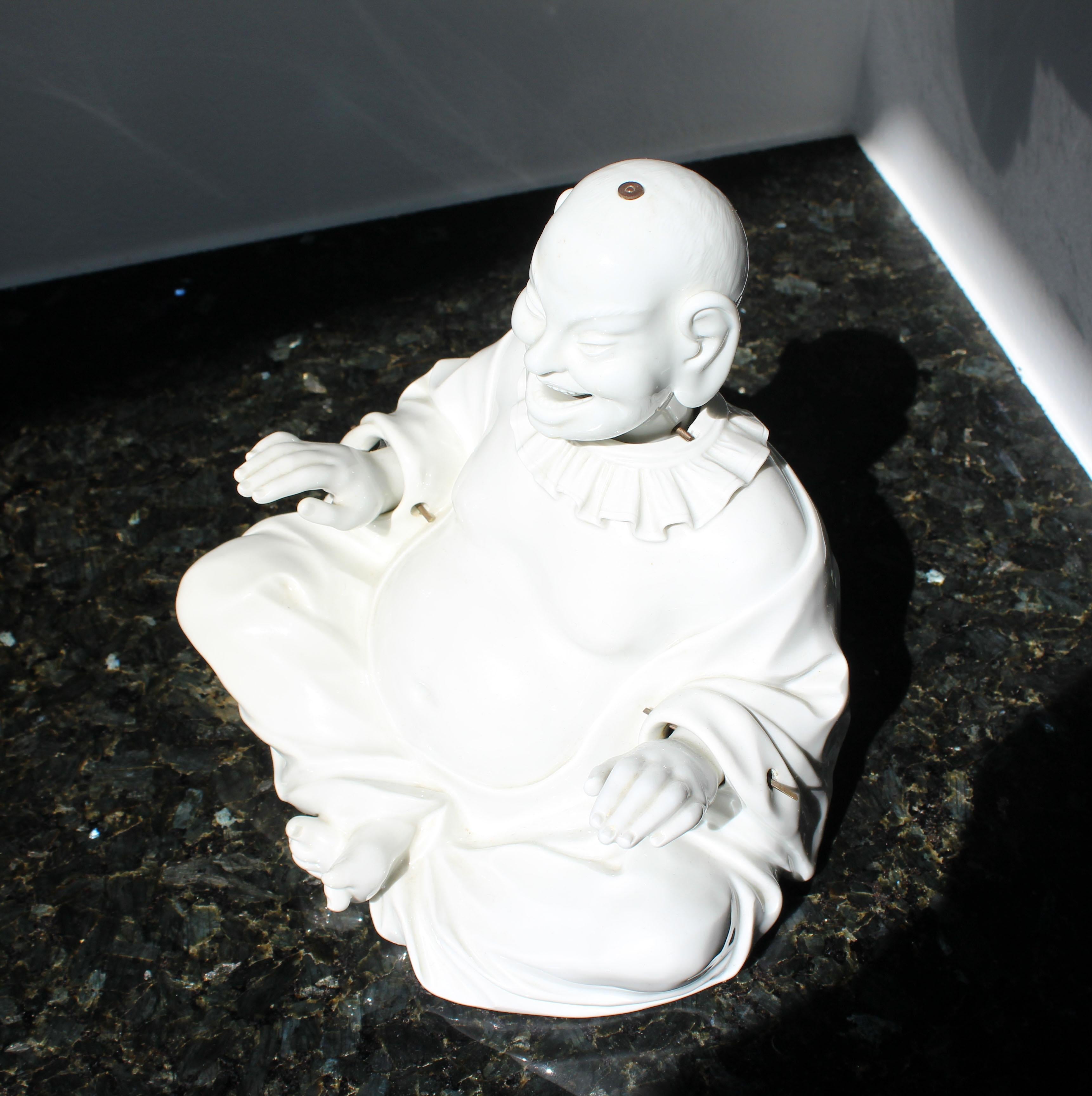 Antique Meissen Porcelain Articulated Nodder Nodding Head Pagoda Figure White 1